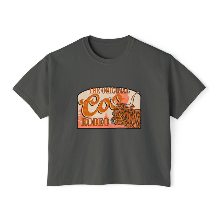 The Original Coo Rodeo | Women’s Cropped Highland Cow T-Shirt