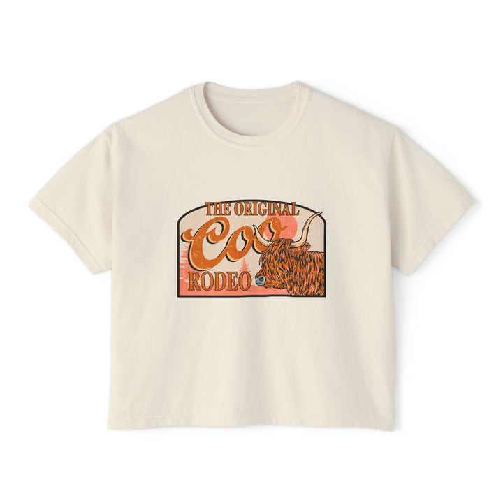 The Original Coo Rodeo | Women’s Cropped Highland Cow T-Shirt