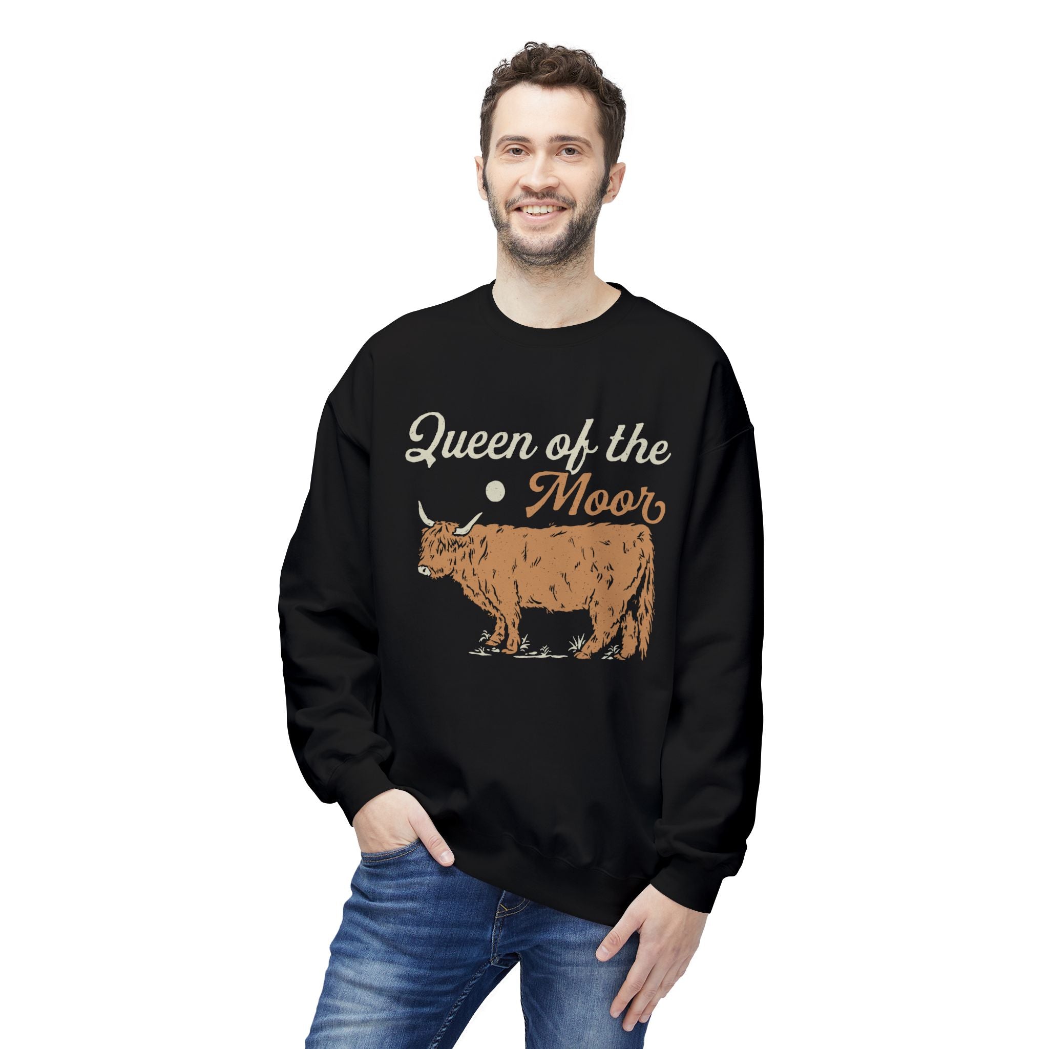 Queen of the Moor | Highland Cow Crewneck Sweatshirt