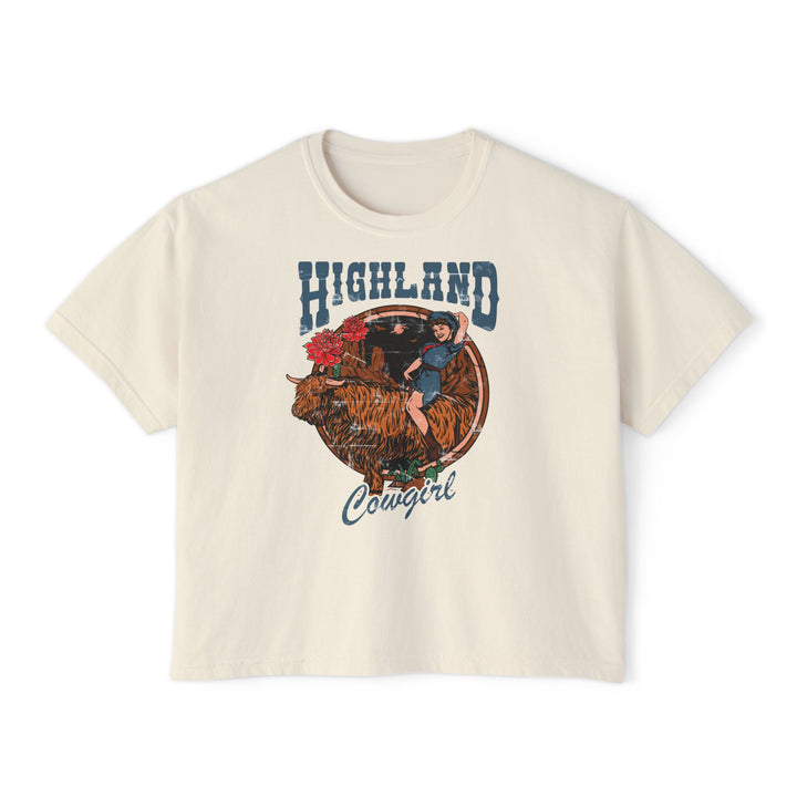 Highland Cowgirl | Women’s Boxy Highland Cow T-Shirt