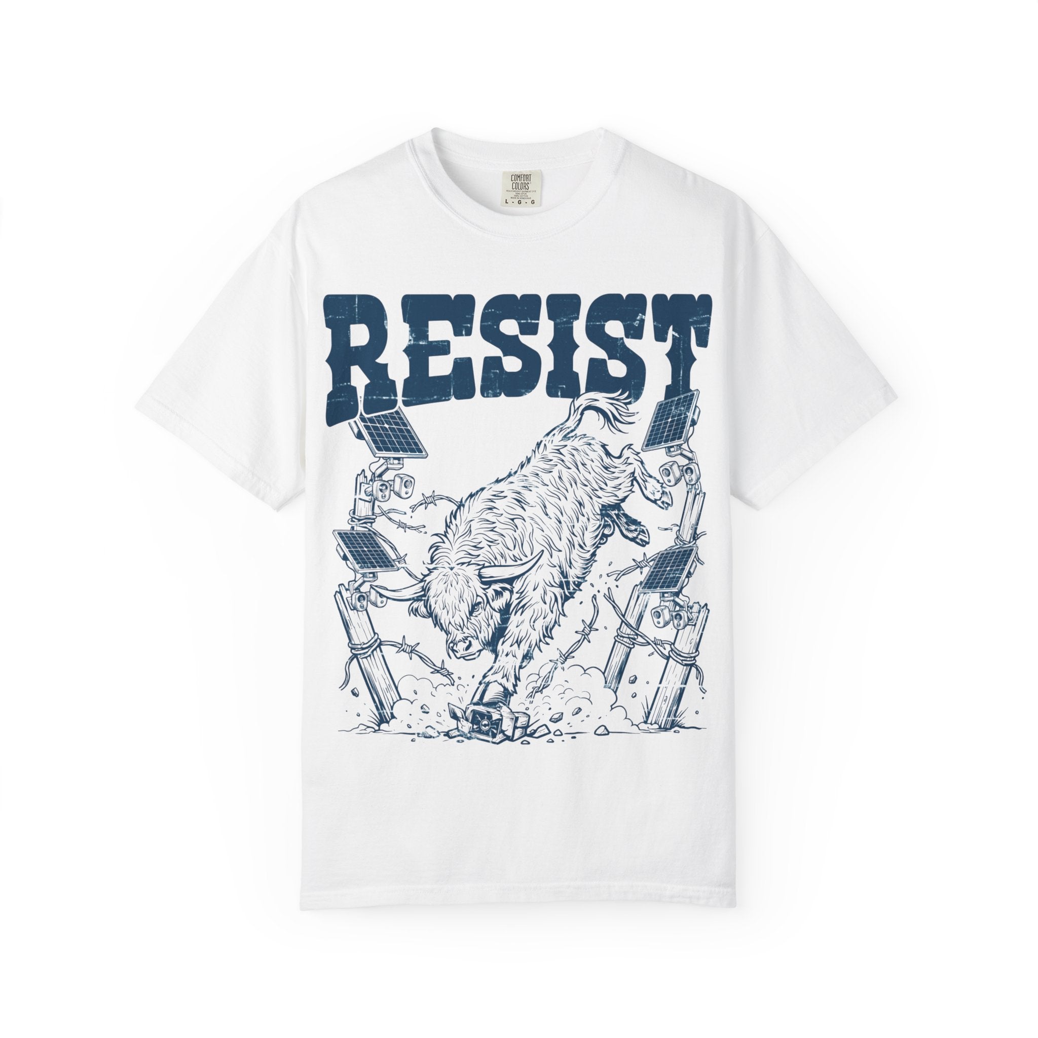 Resist the Surveillance State Western Highland cow T-shirt
