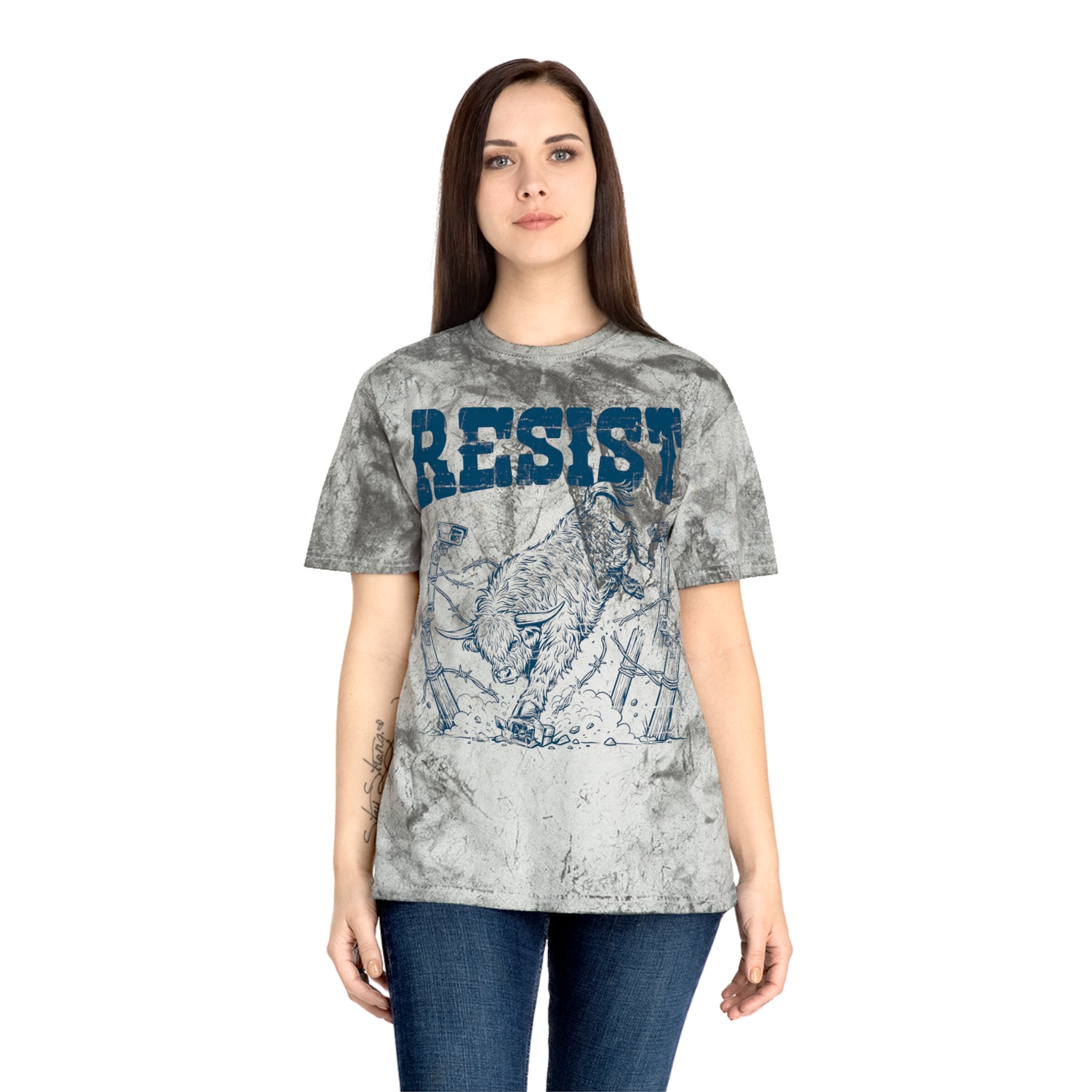 Resist the Surveillance State | Punk Highland Cow Color Blast T-Shirt