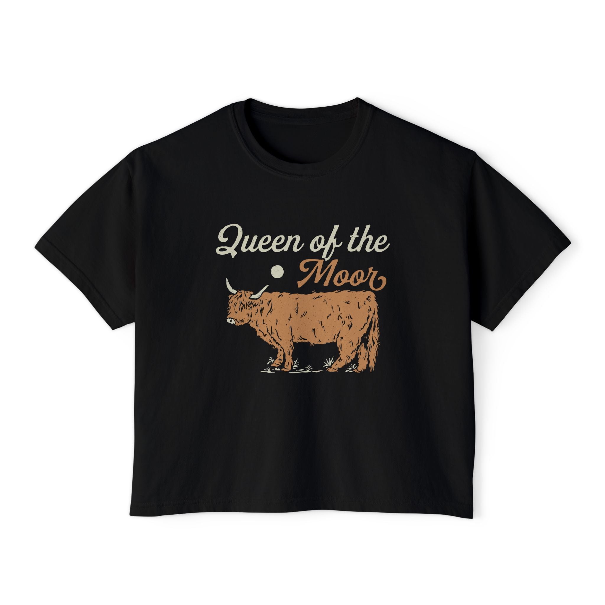 Queen of the Moor | Women’s Boxy Highland Cow T-Shirt