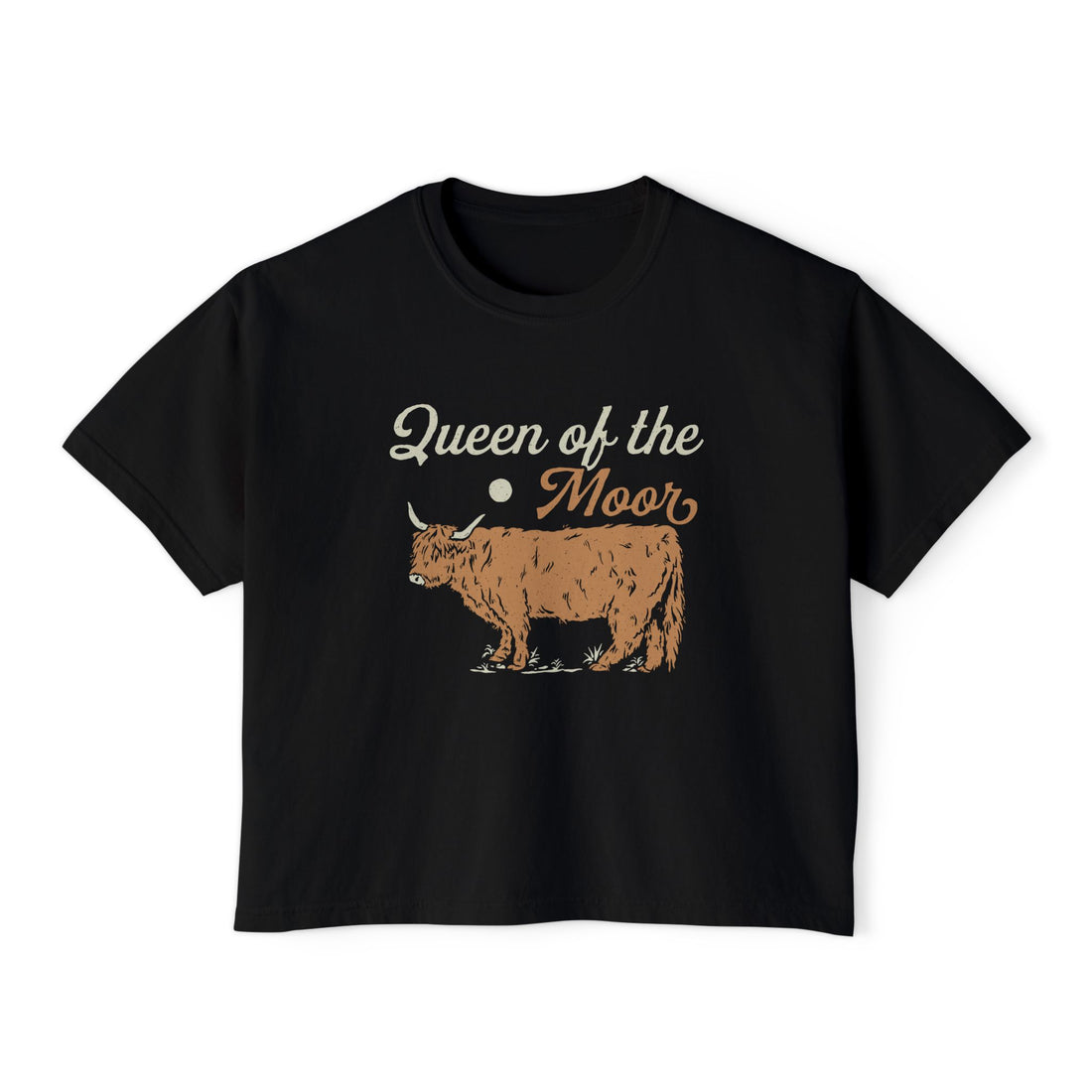Queen of the Moor | Women’s Boxy Highland Cow T-Shirt