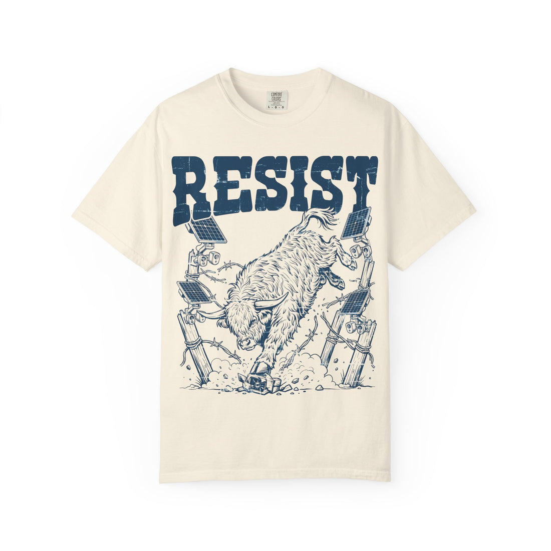 Resist the Surveillance State Western Highland cow T-shirt, alternate view