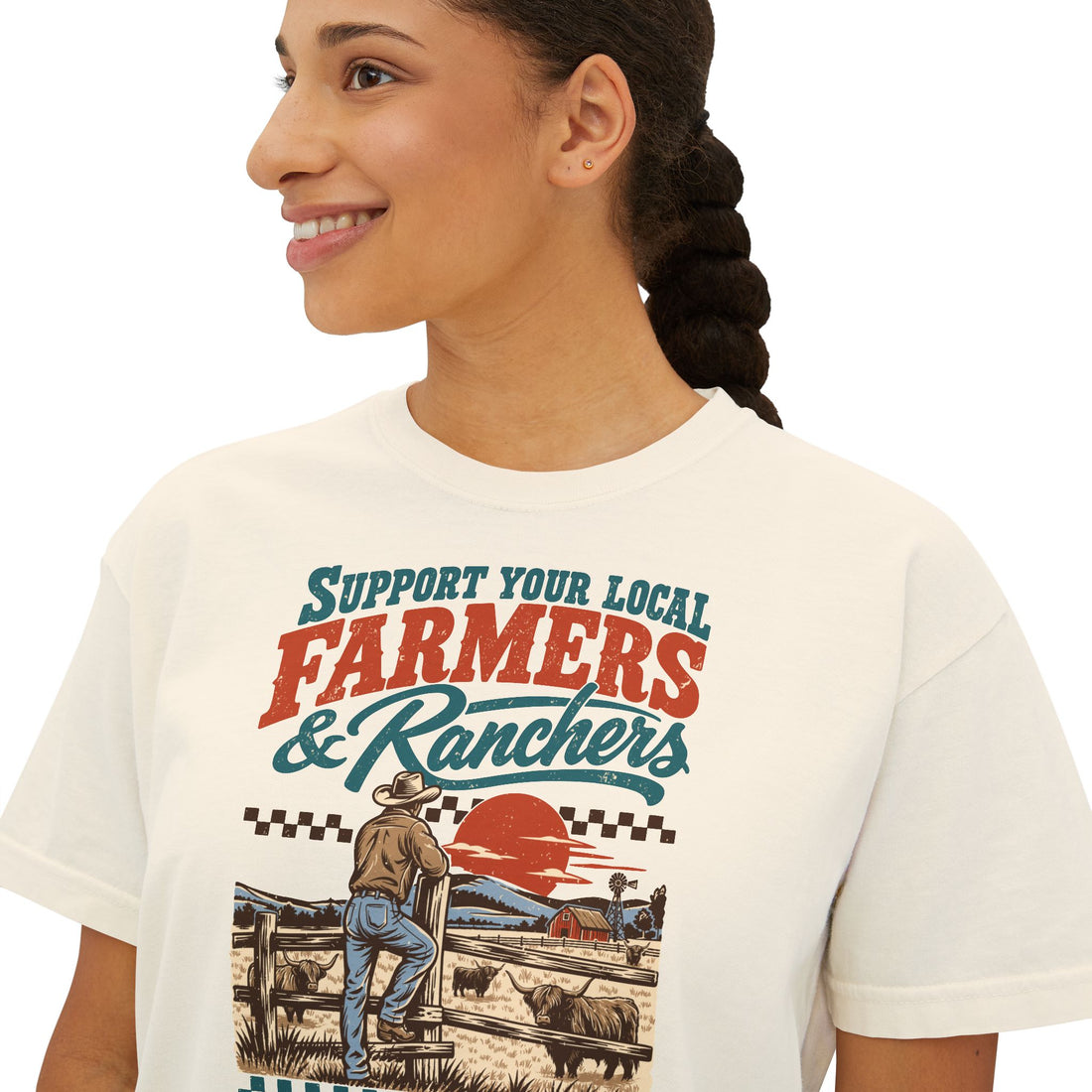 Support Your Local Farmers & Ranchers | Women’s Boxy T-Shirt