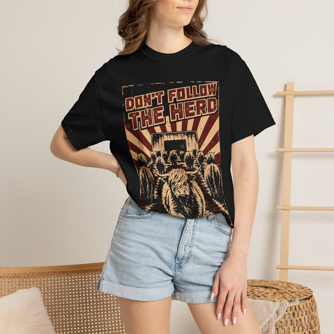 Don’t Follow the Herd | Highland Cow Comfort Colors T-Shirt