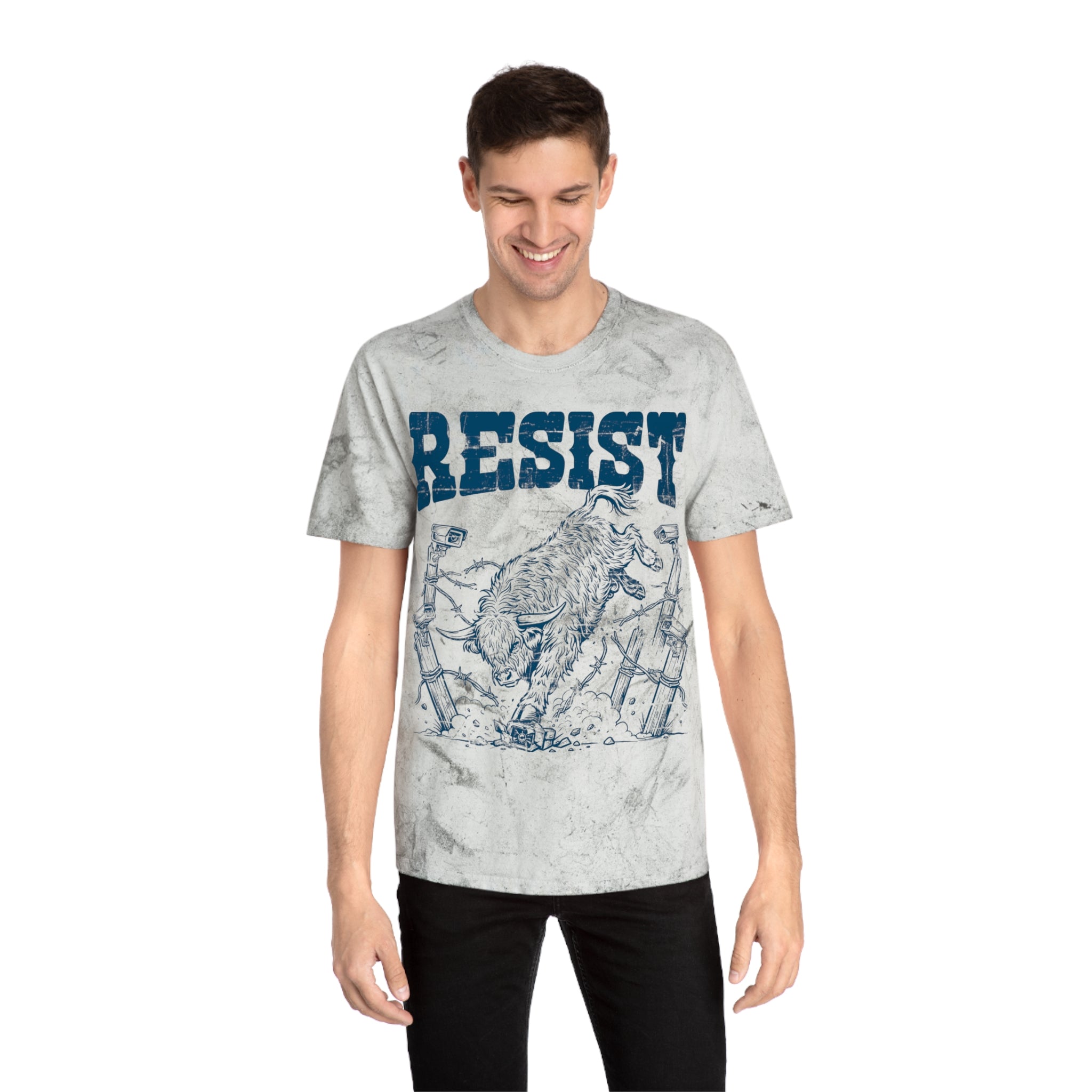 Resist the Surveillance State | Punk Highland Cow Color Blast T-Shirt