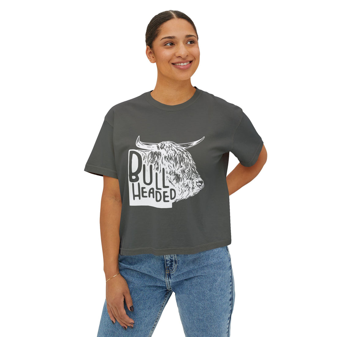 Bull Headed | Women’s Boxy Highland Cow T-Shirt
