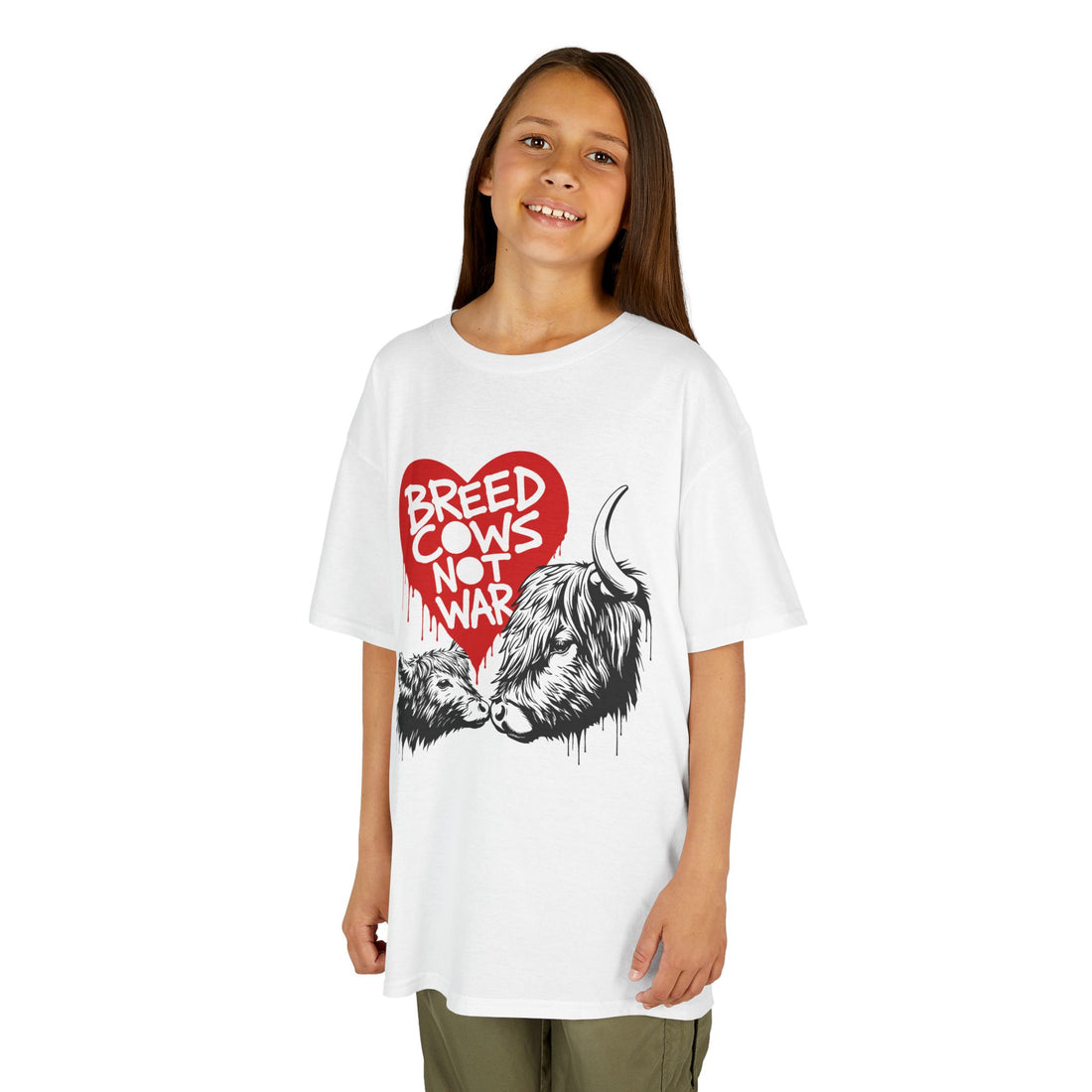 Breed Cows, Not War | Kids Highland Cow T-Shirt