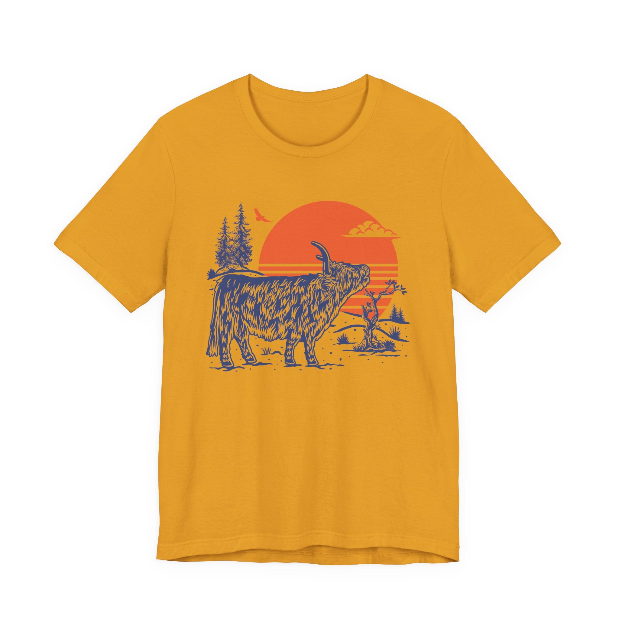Highland Sunset | Highland Cow Bella+Canvas T-Shirt