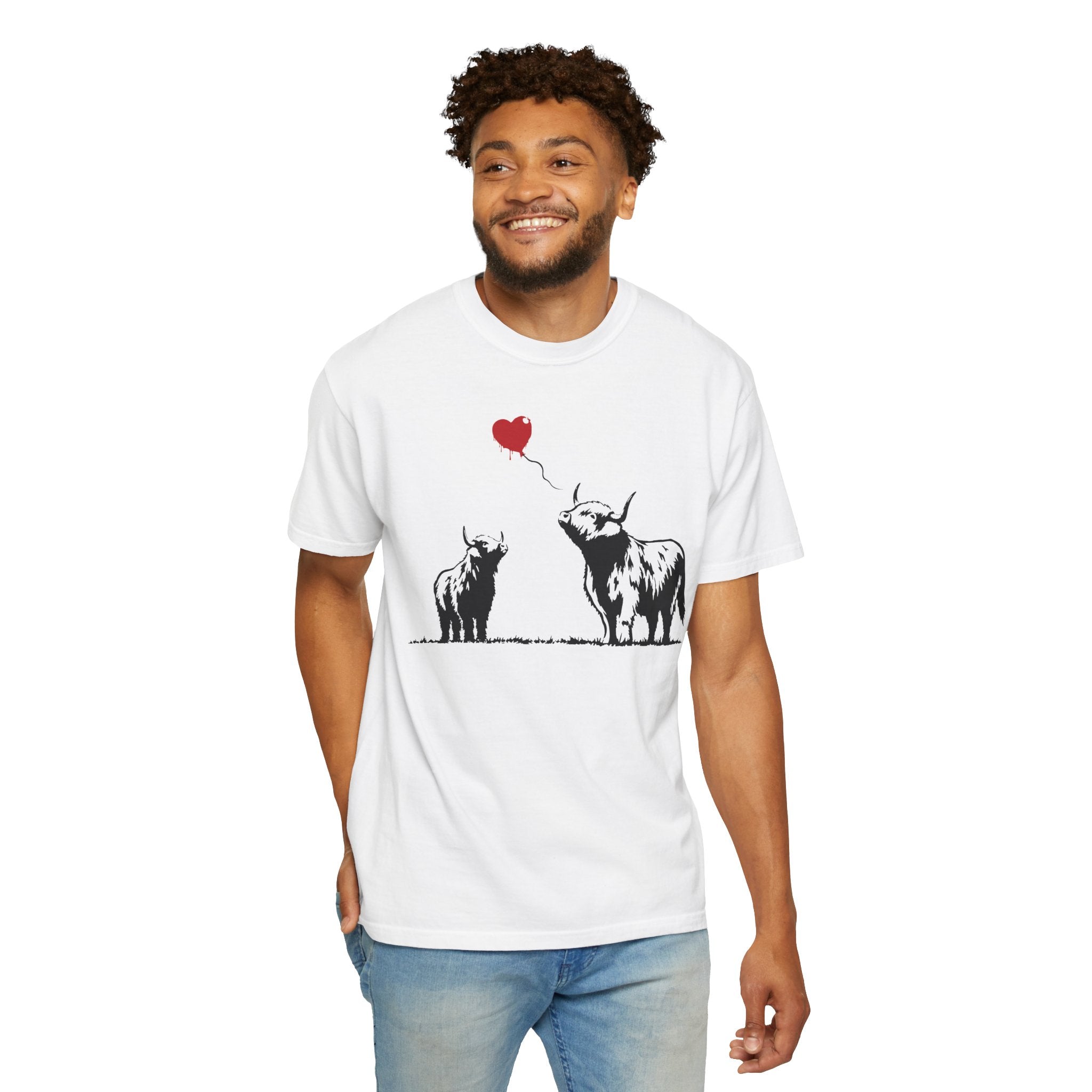 Highland Heart | Graffiti Highland Cow Comfort Colors T-Shirt