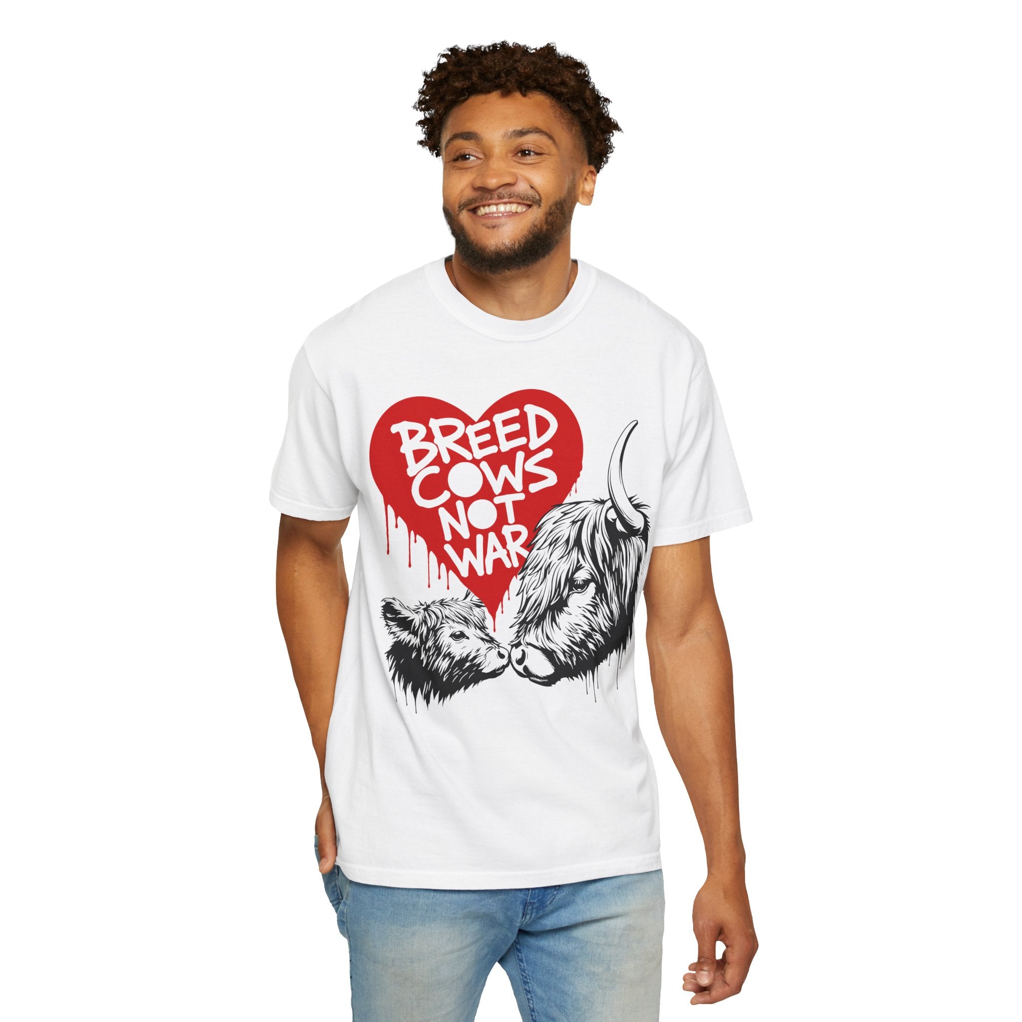 Breed Cows, Not War | Highland Cow Comfort Colors T-Shirt