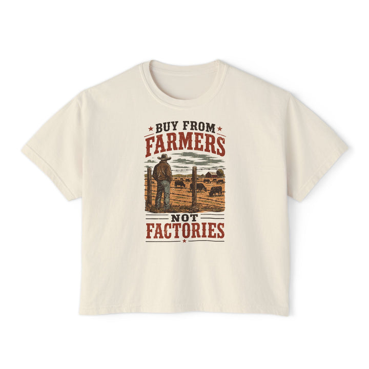 Buy From Farmers, Not Factories | Women’s Boxy Farm T-Shirt