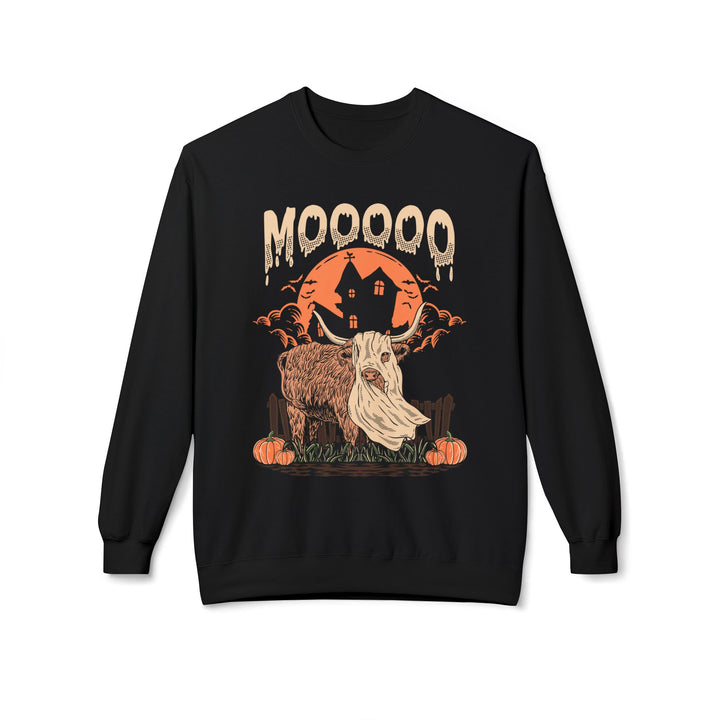 Mooooo! | Halloween Highland Cow Crewneck Sweatshirt