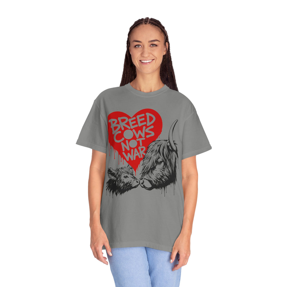 Breed Cows, Not War | Highland Cow Comfort Colors T-Shirt