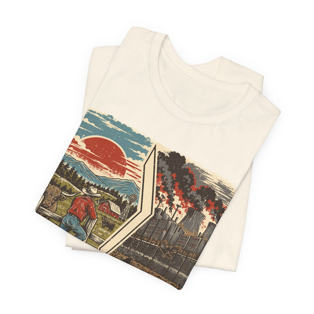 Protect Farmland Highland cow Bella+Canvas T-shirt, alternate view