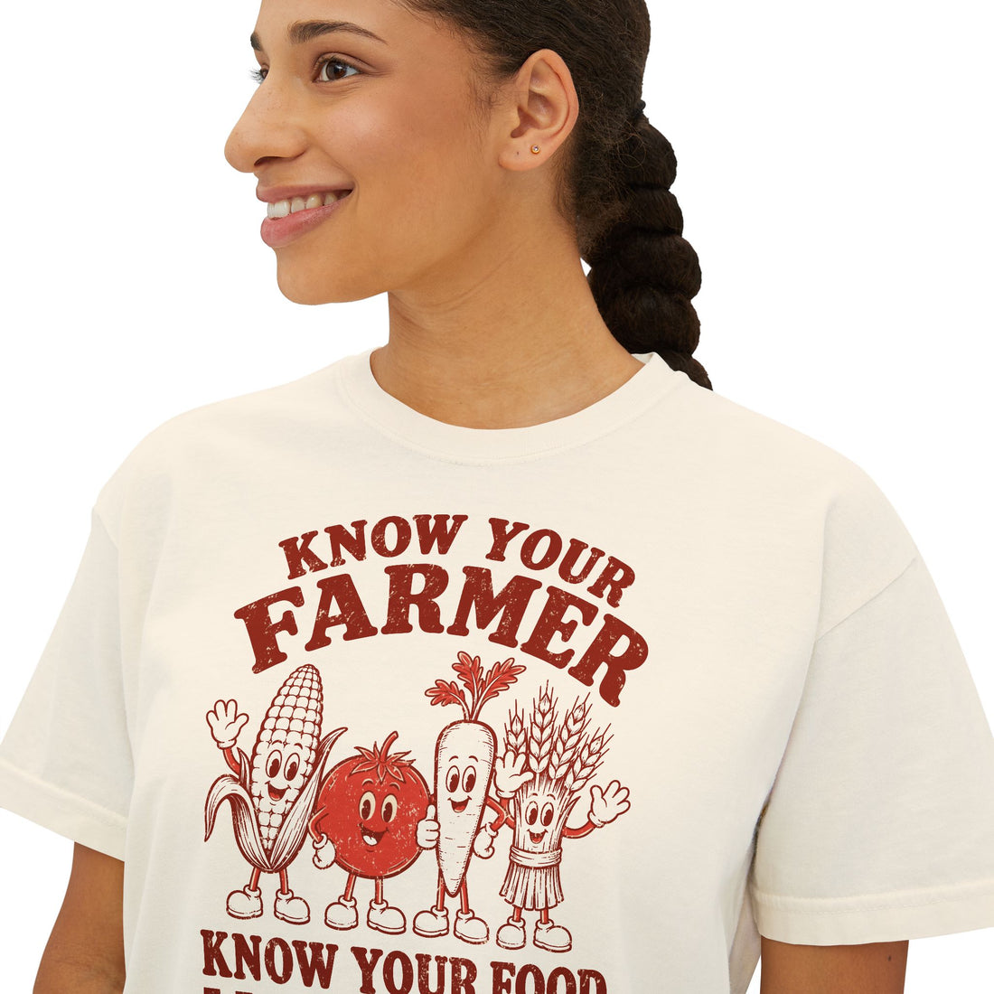 Know Your Farmer, Know Your Food | Women’s Boxy Farm T-Shirt