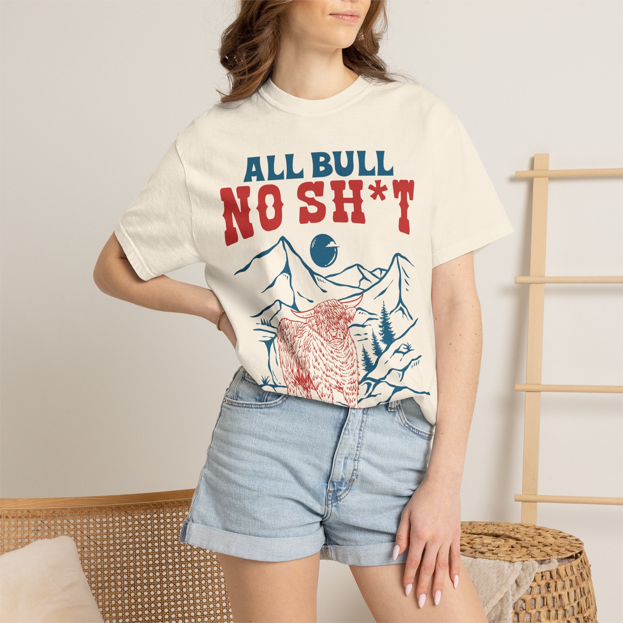 All Bull, No Sh*t | Highland Cow Comfort Colors T-Shirt
