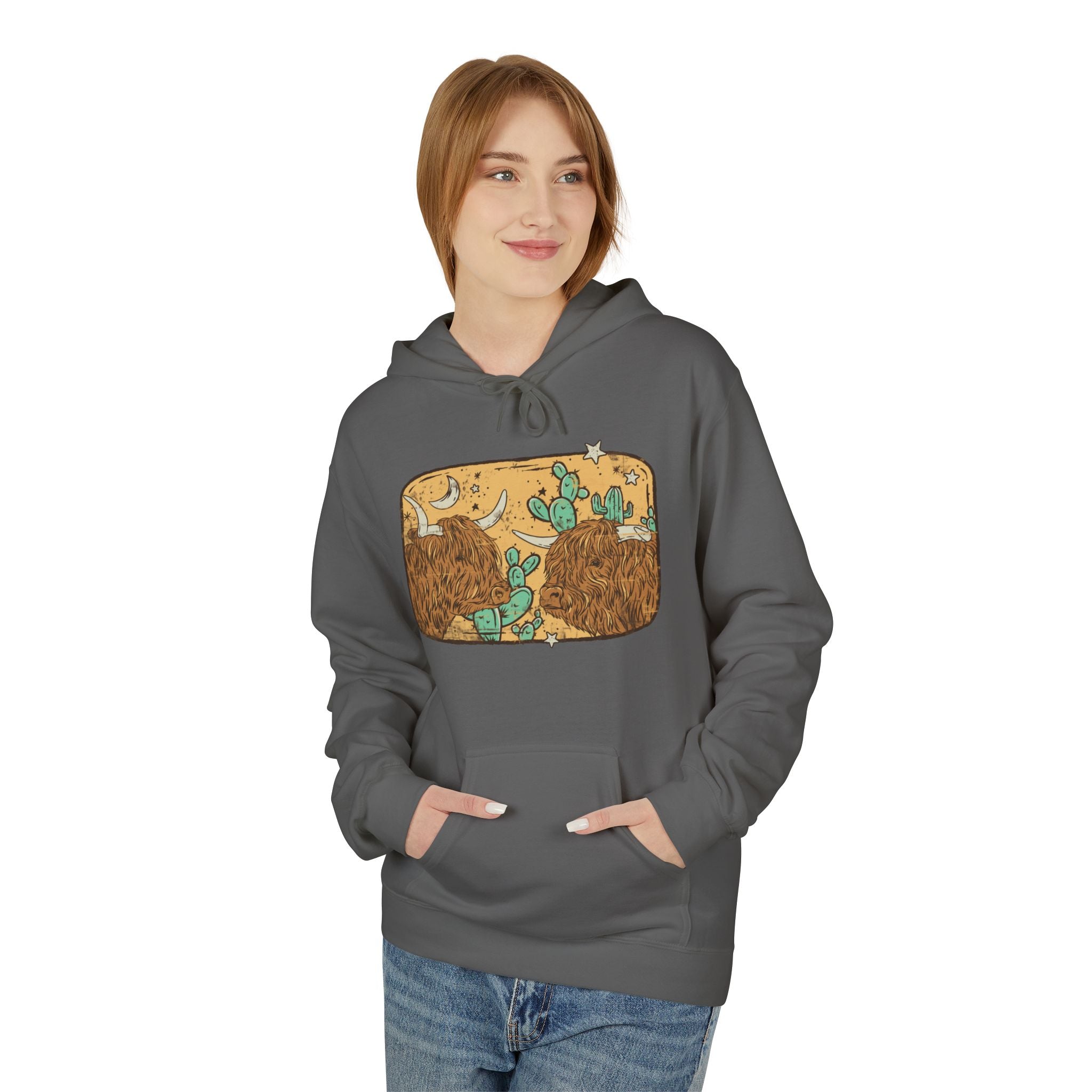 Desert Highlands | Western Highland Cow Hoodie