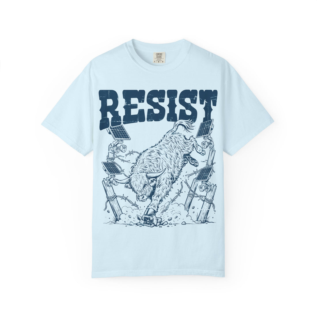 Resist the Surveillance State Western Highland cow T-shirt, alternate view