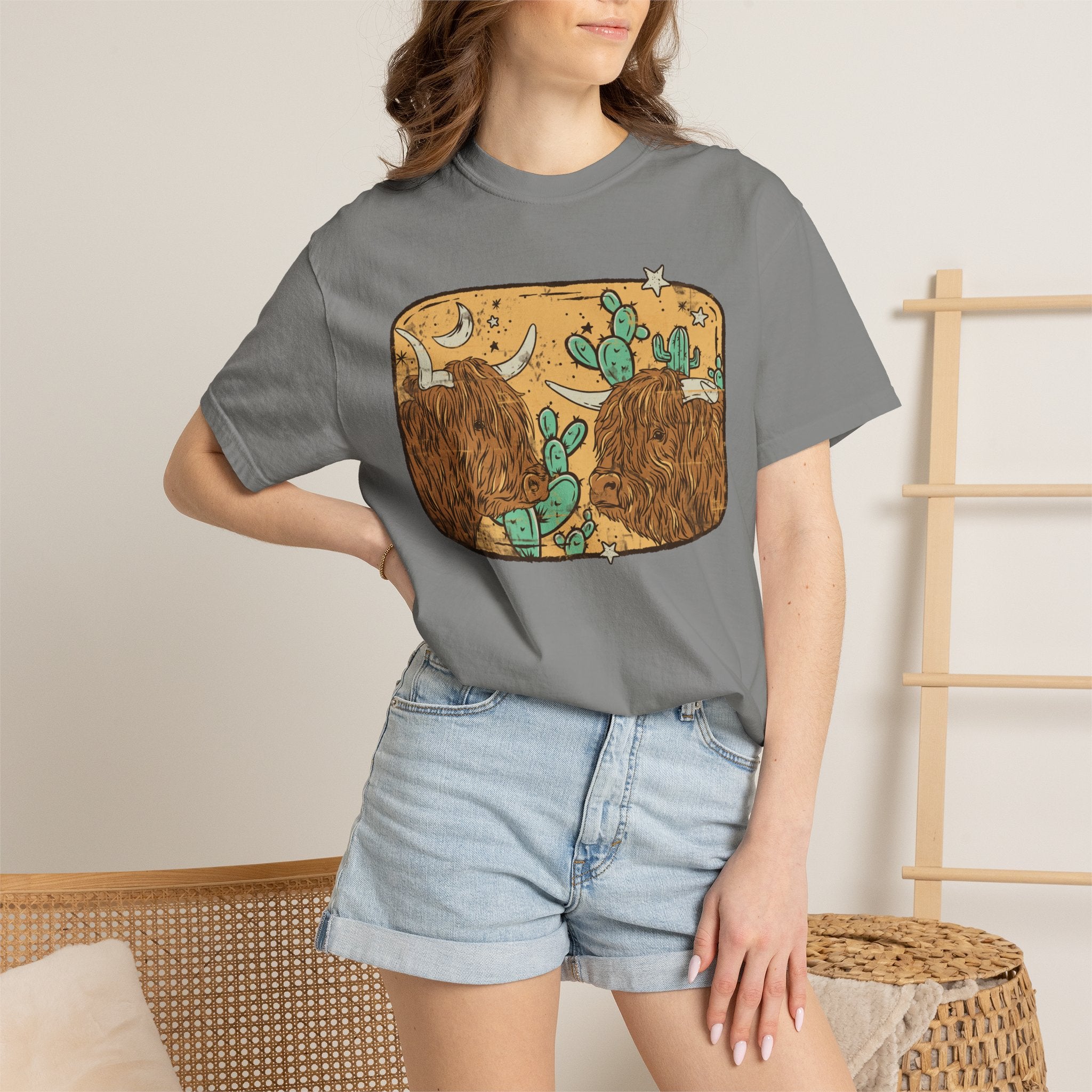 Desert Highlands | Western Highland Cow Comfort Colors T-Shirt