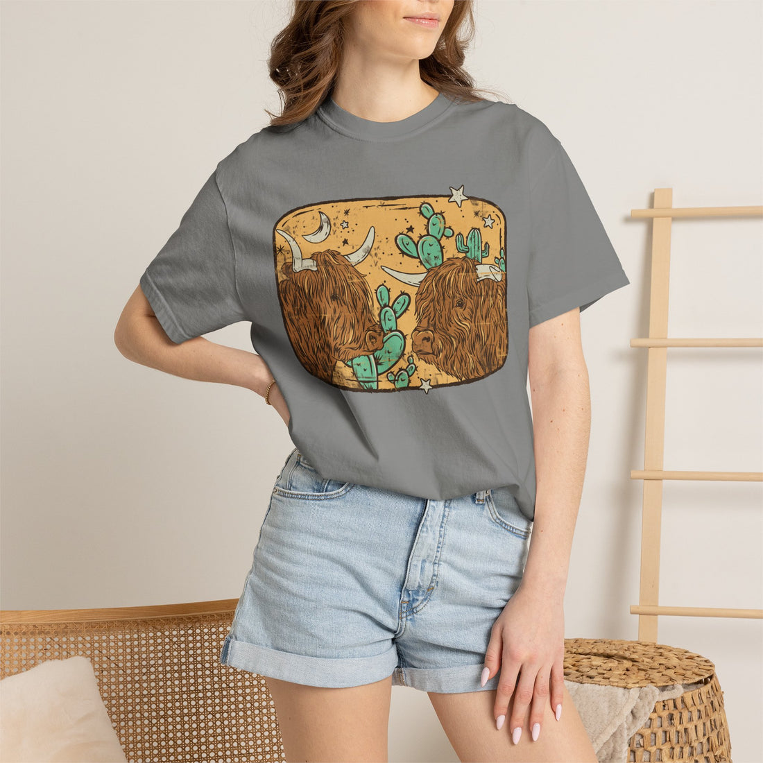 Desert Highlands | Western Highland Cow Comfort Colors T-Shirt