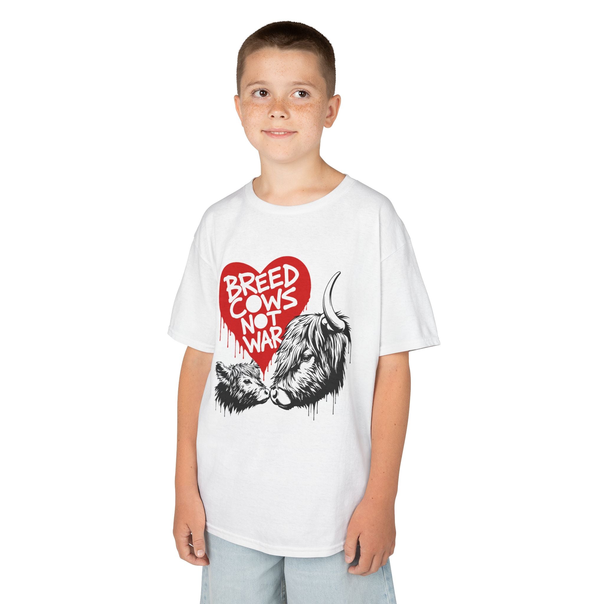 Breed Cows, Not War | Kids Highland Cow T-Shirt