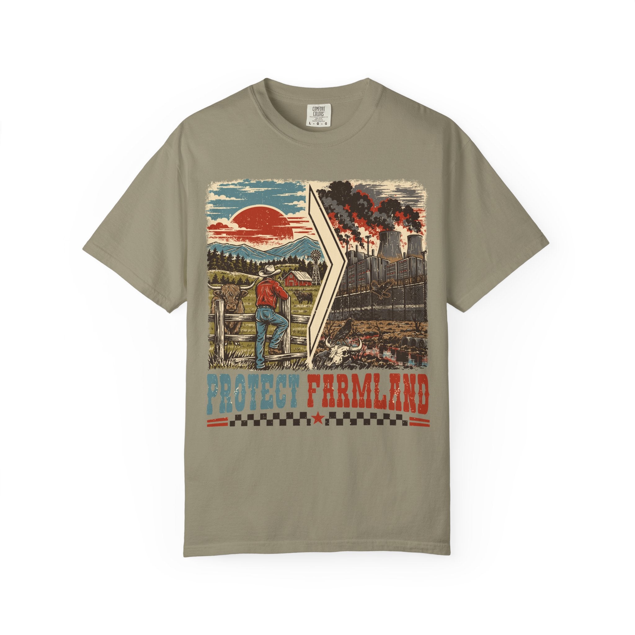 Protect Farmland Highland cow Comfort Colors T-shirt, alternate view