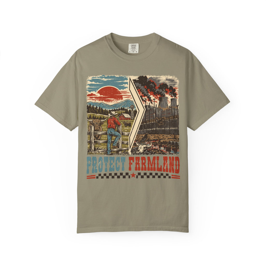 Protect Farmland Highland cow Comfort Colors T-shirt, alternate view