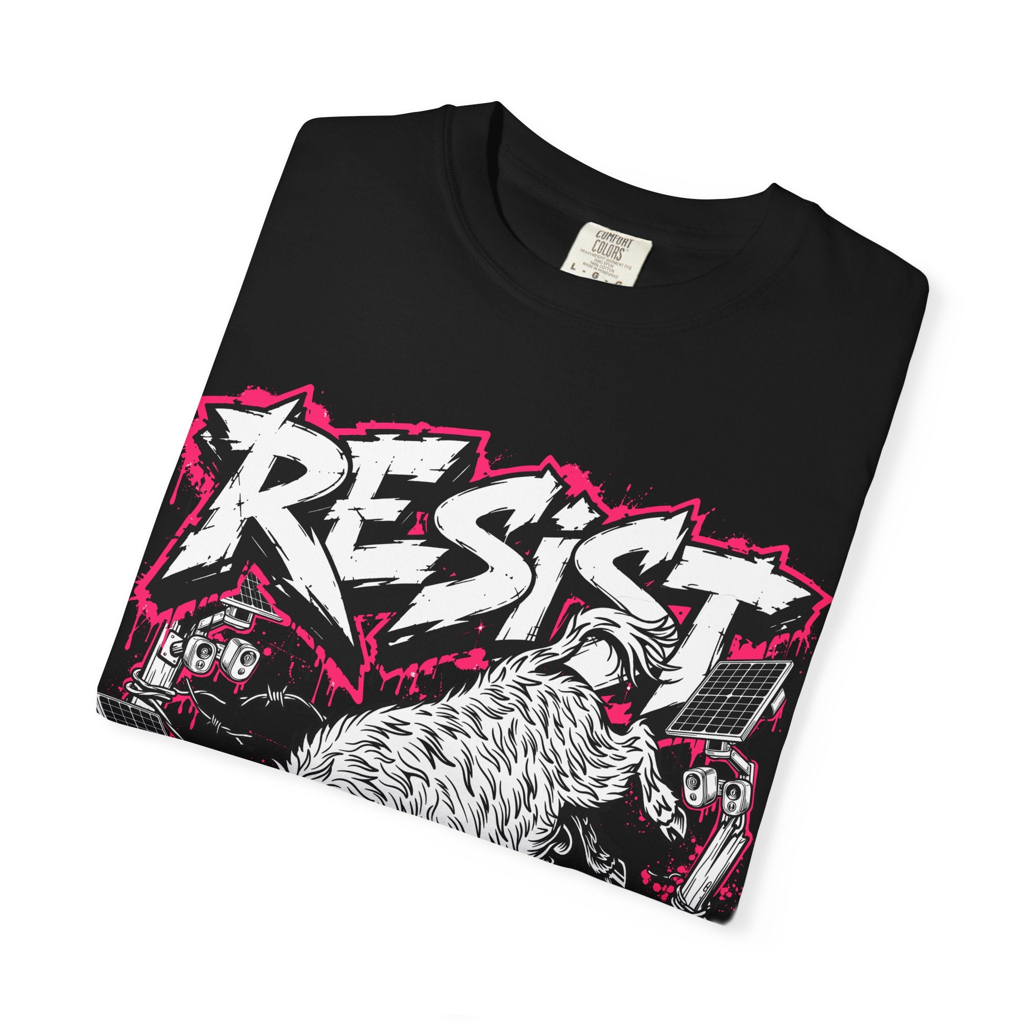 Resist punk Highland cow Comfort Colors T-shirt, detail