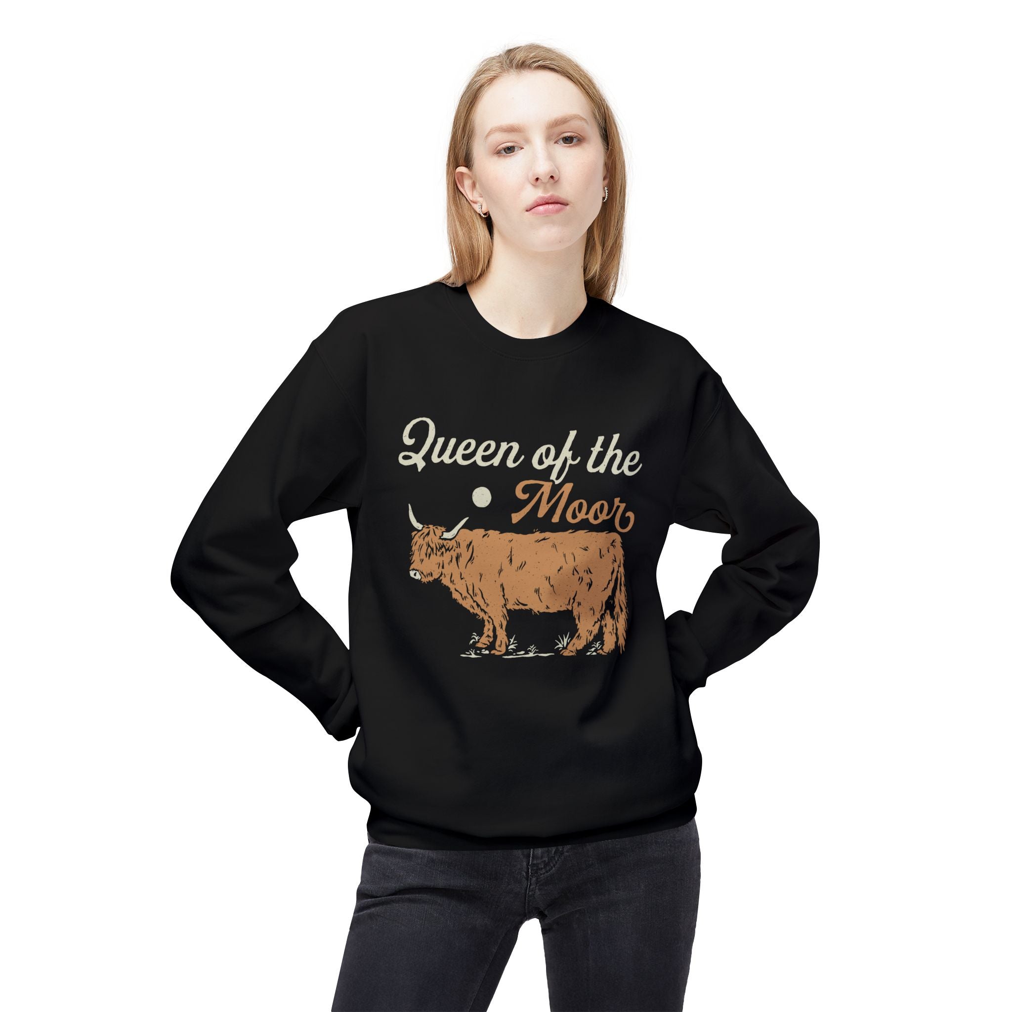 Queen of the Moor | Highland Cow Crewneck Sweatshirt