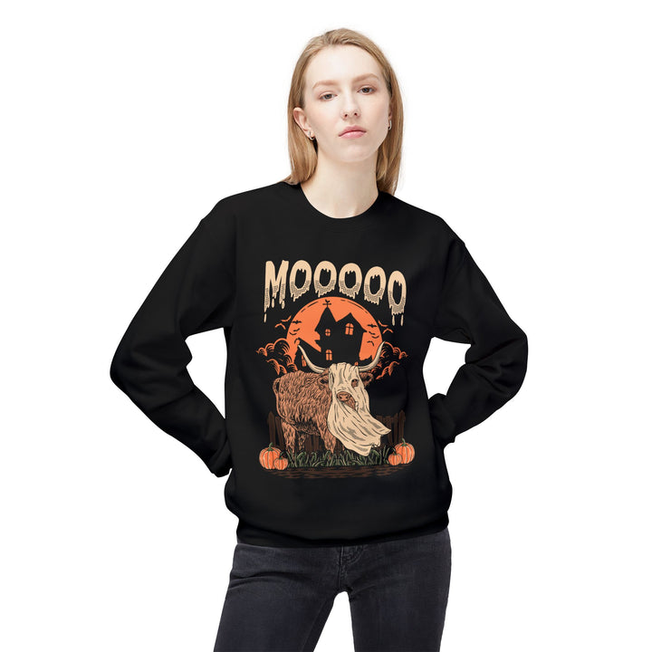 Mooooo! | Halloween Highland Cow Crewneck Sweatshirt