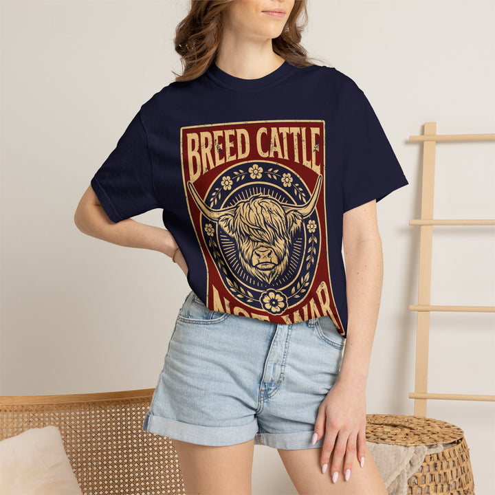 Breed Cattle, Not War | Highland Cow Comfort Colors T-Shirt