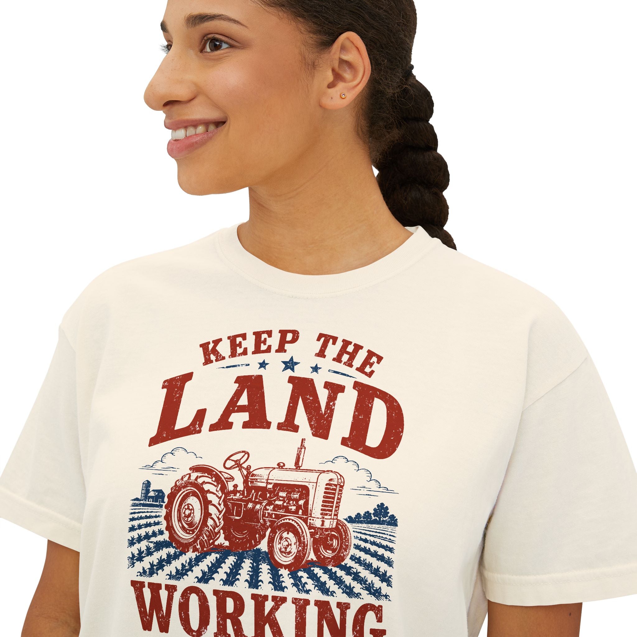 Keep the Land Working | Women’s Boxy Farm T-Shirt