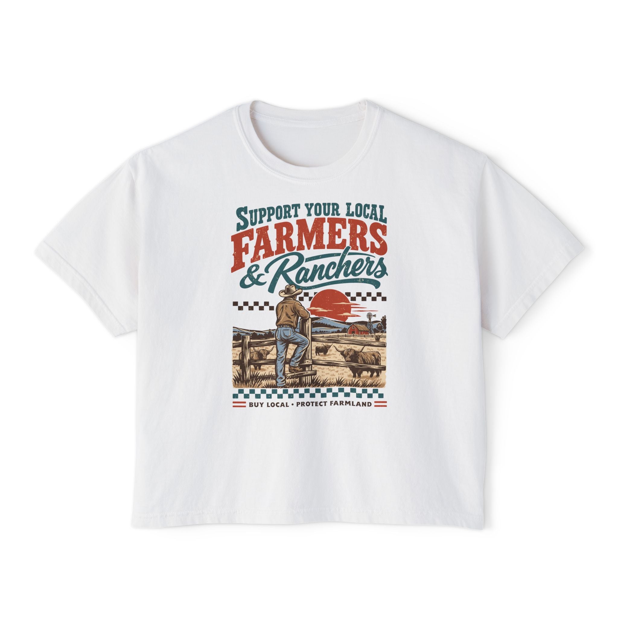 Support Your Local Farmers & Ranchers | Women’s Boxy T-Shirt