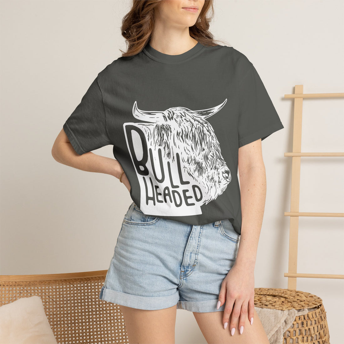 Bull Headed | Highland Cow Comfort Colors T-Shirt