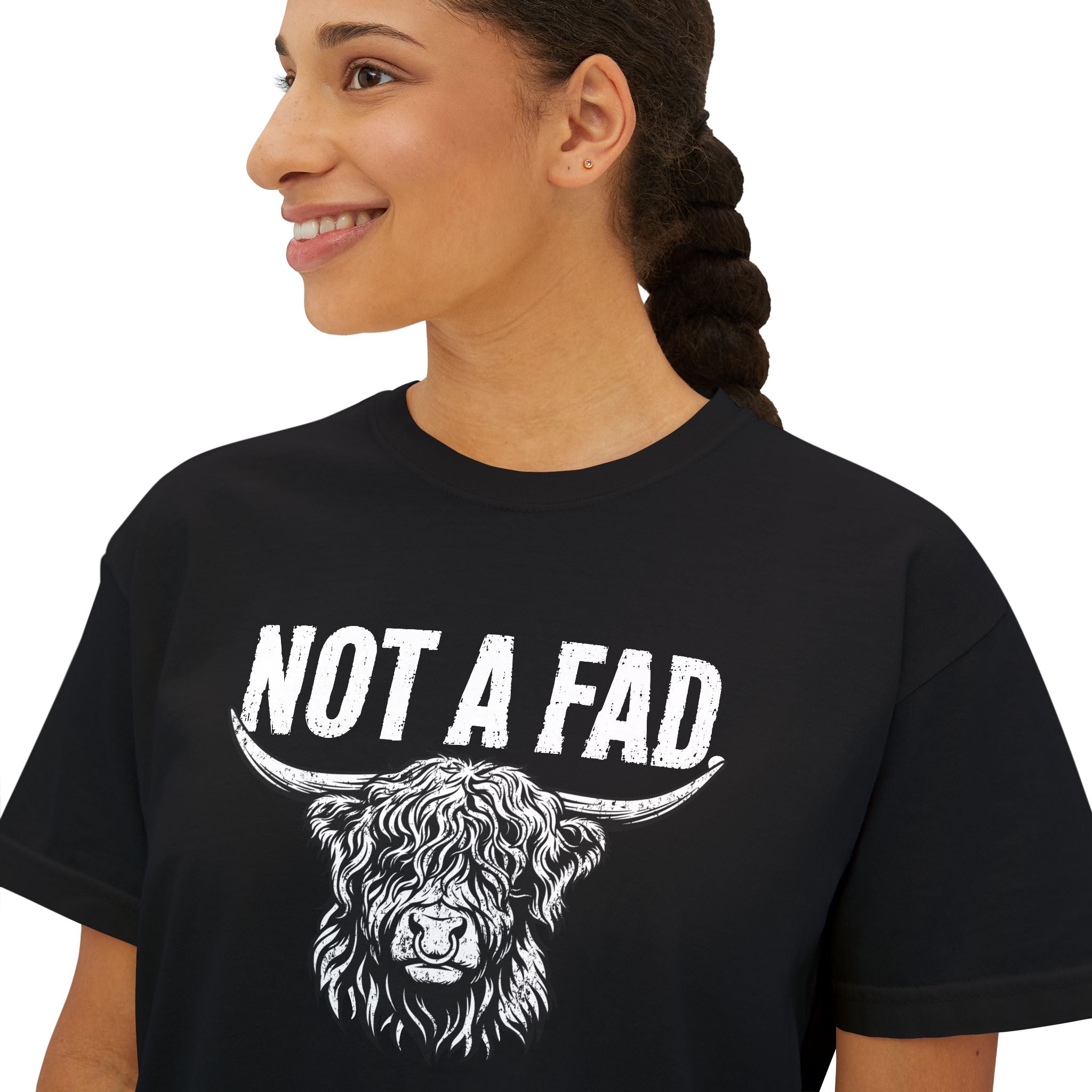 Not a Fad | Women’s Boxy Highland Cow T-Shirt