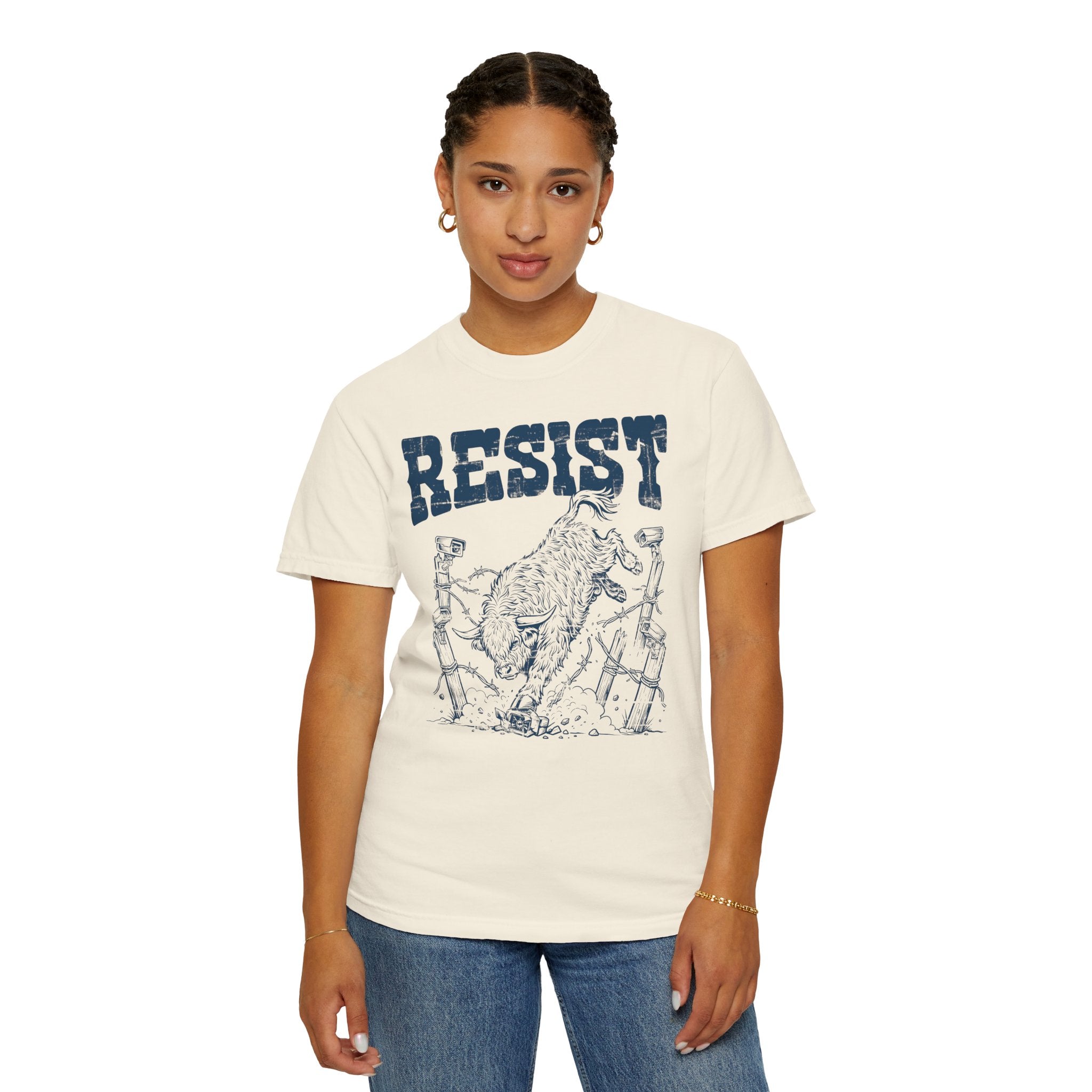 Resist the Surveillance State | Western Highland Cow Comfort Colors T-Shirt