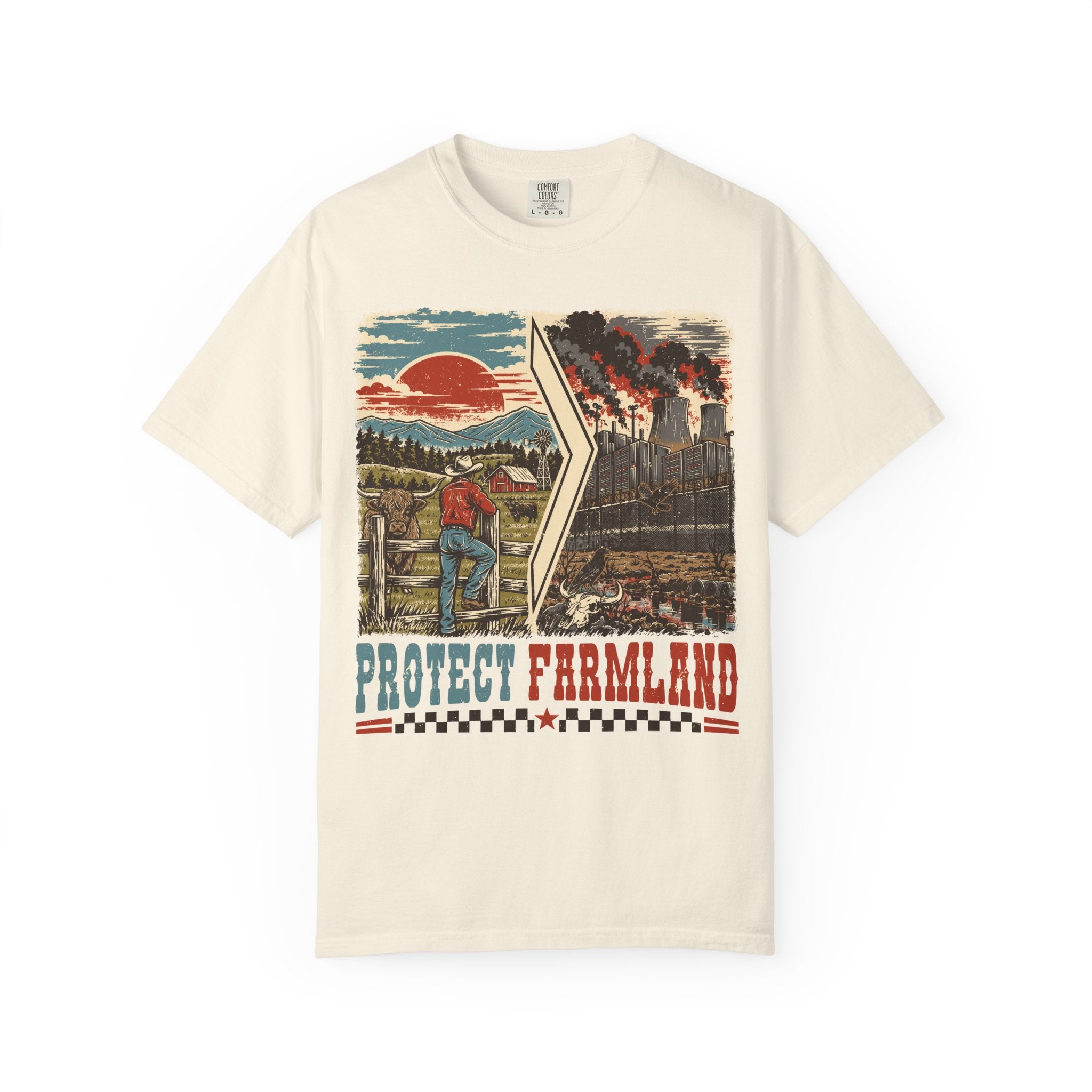 Protect Farmland Highland cow Comfort Colors T-shirt, alternate view
