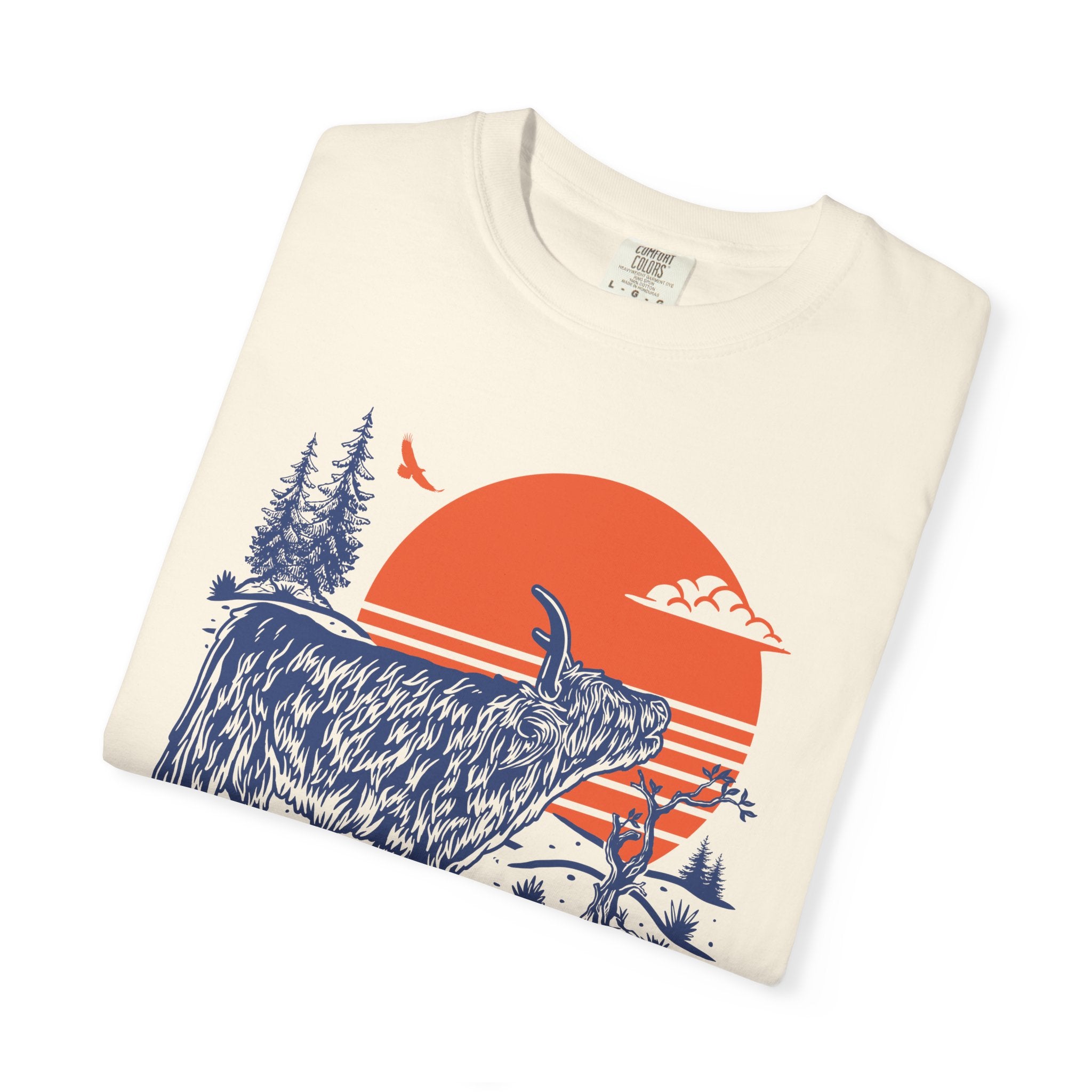 Highland Sunset | Highland Cow Comfort Colors T-Shirt