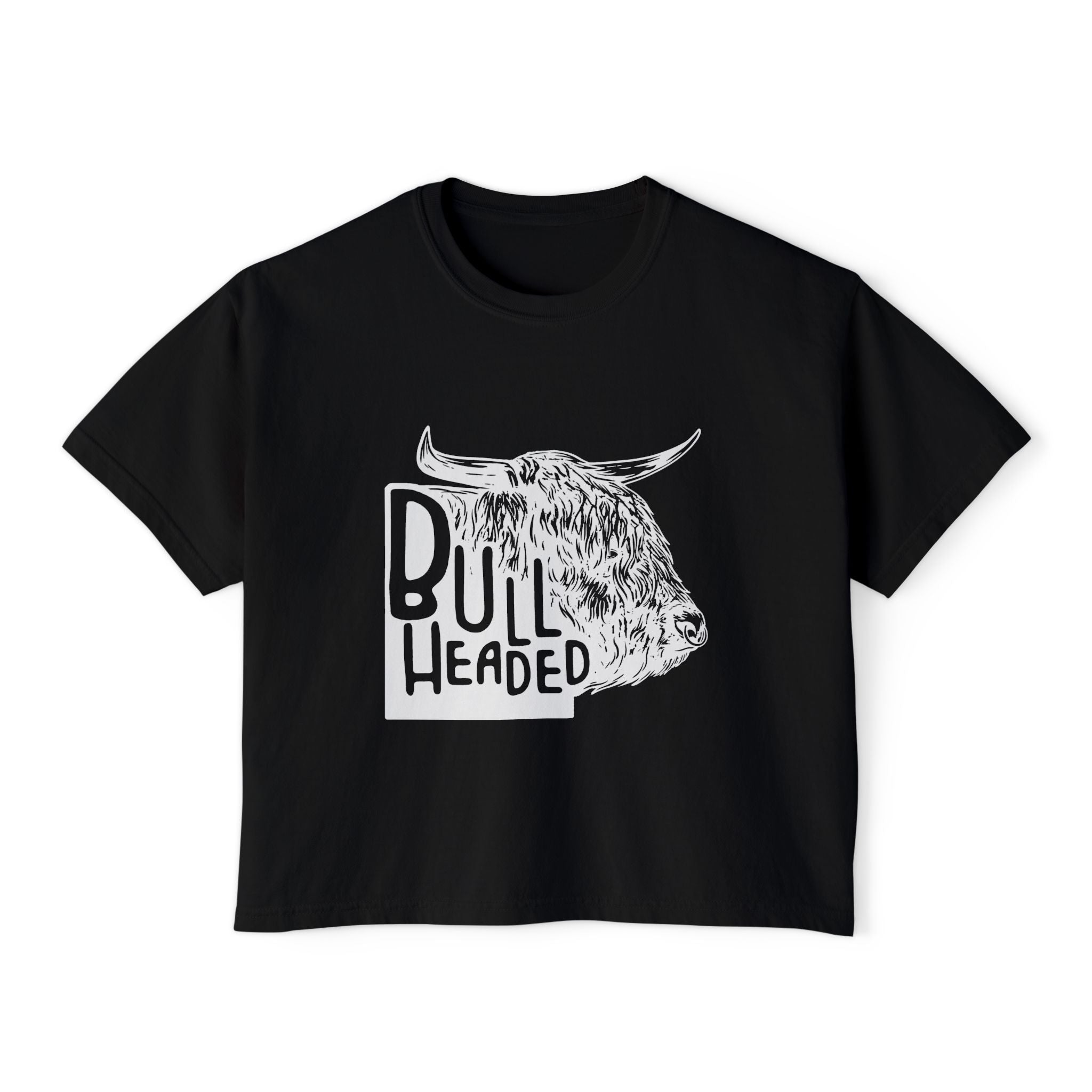 Bull Headed | Women’s Boxy Highland Cow T-Shirt