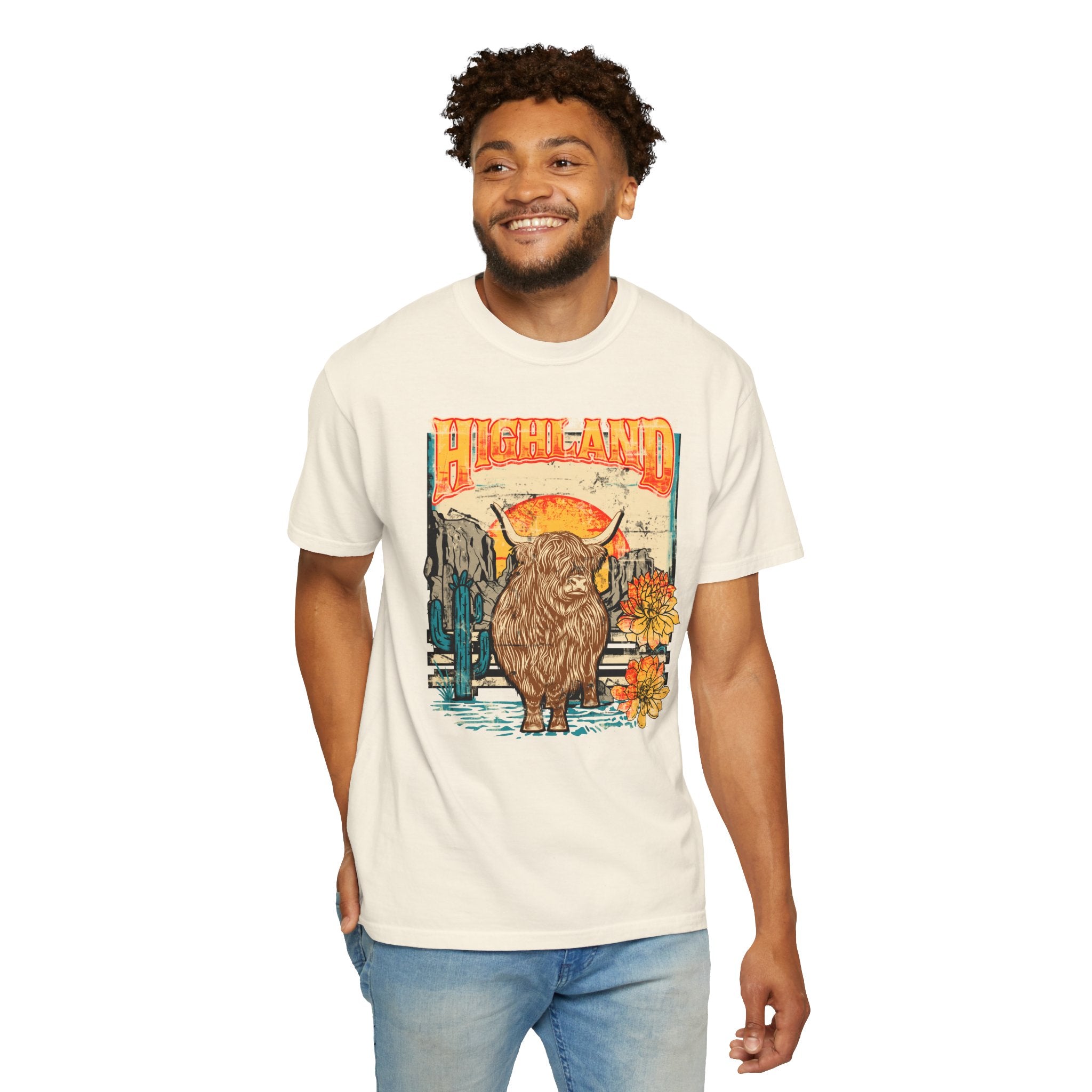 Highland Out West | Western Highland Cow Comfort Colors T-Shirt