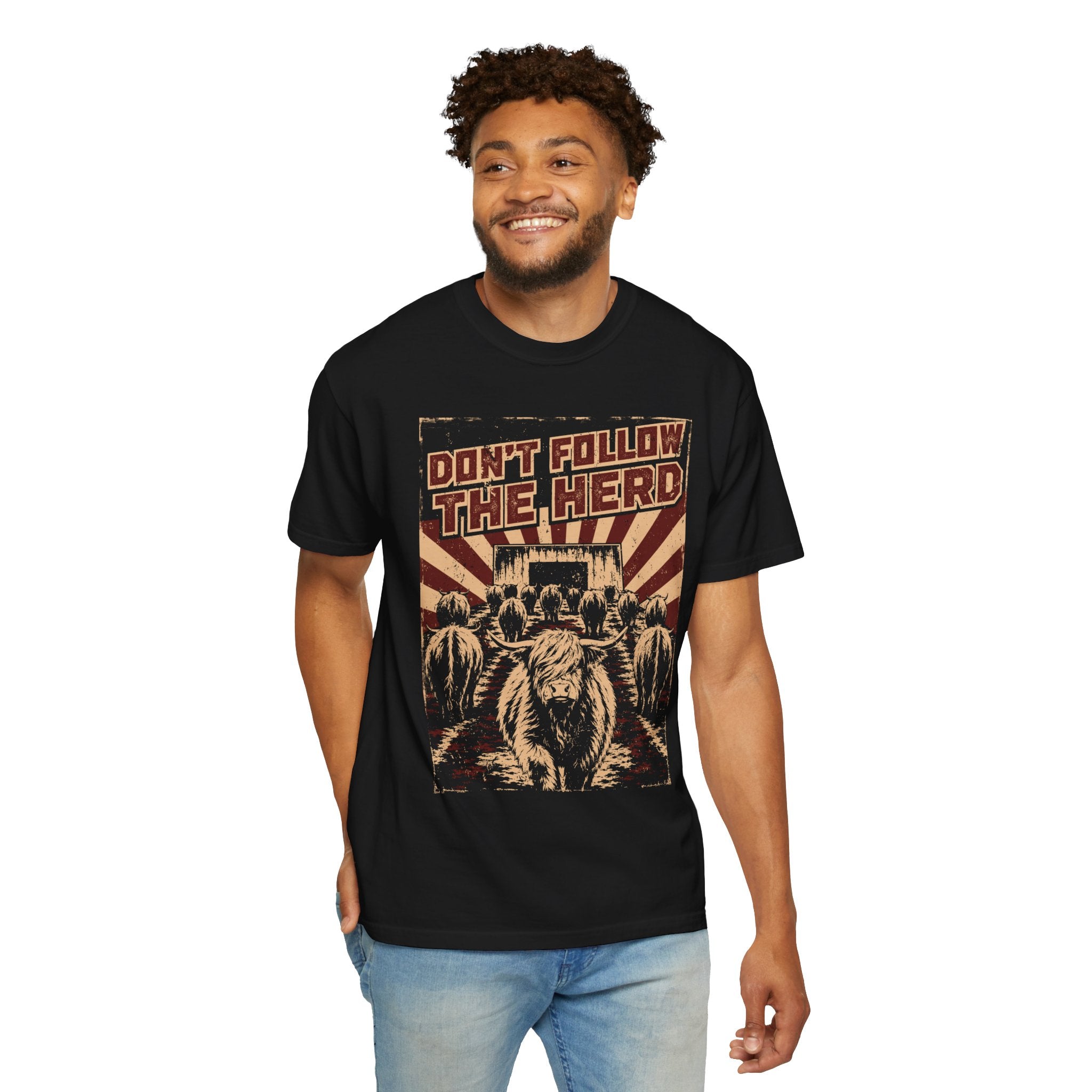 Don’t Follow the Herd | Highland Cow Comfort Colors T-Shirt