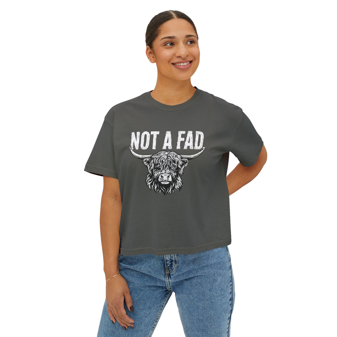 Not a Fad | Women’s Boxy Highland Cow T-Shirt