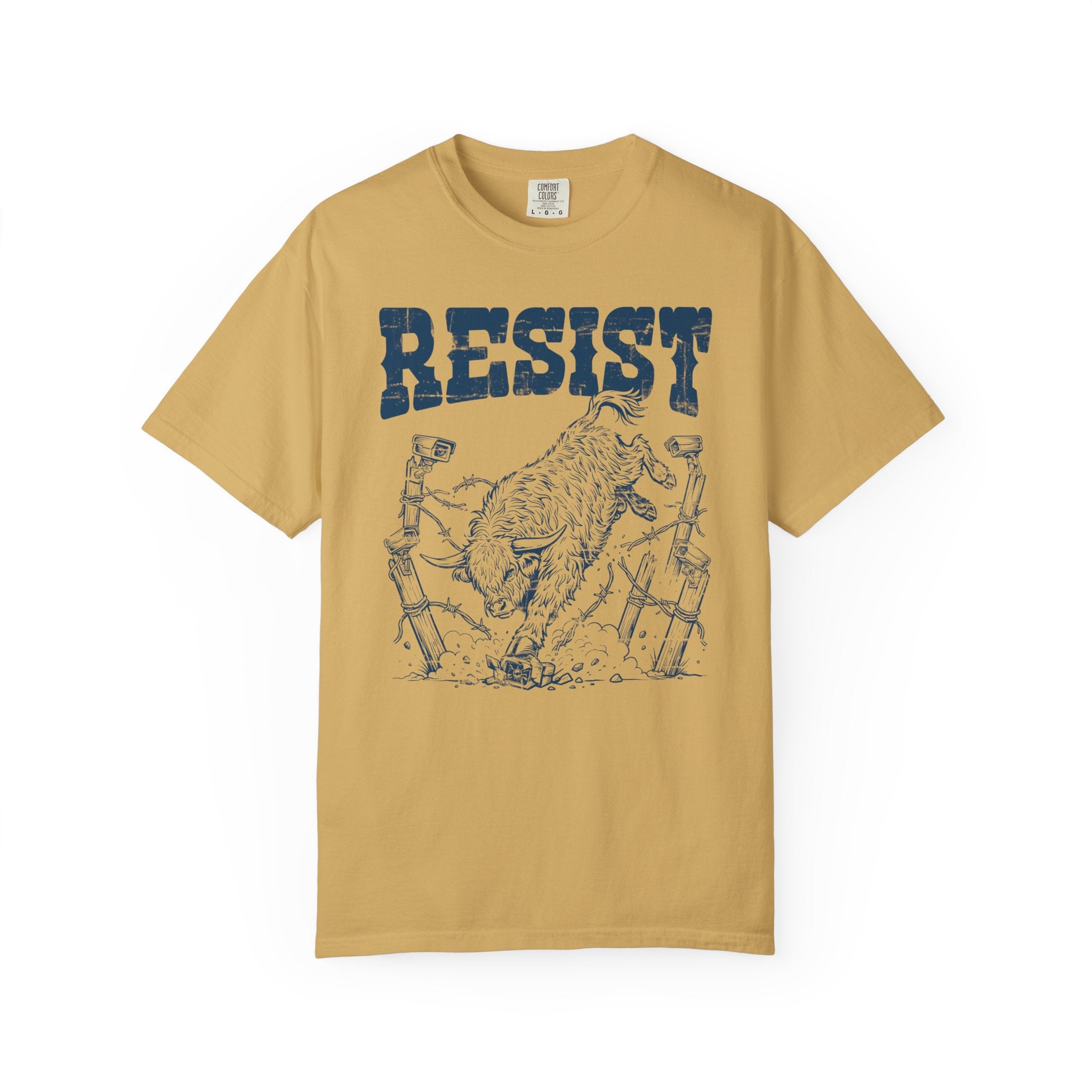 Resist the Surveillance State | Western Highland Cow Comfort Colors T-Shirt