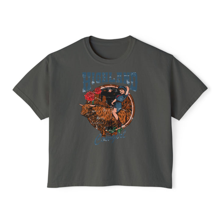 Highland Cowgirl | Women’s Boxy Highland Cow T-Shirt