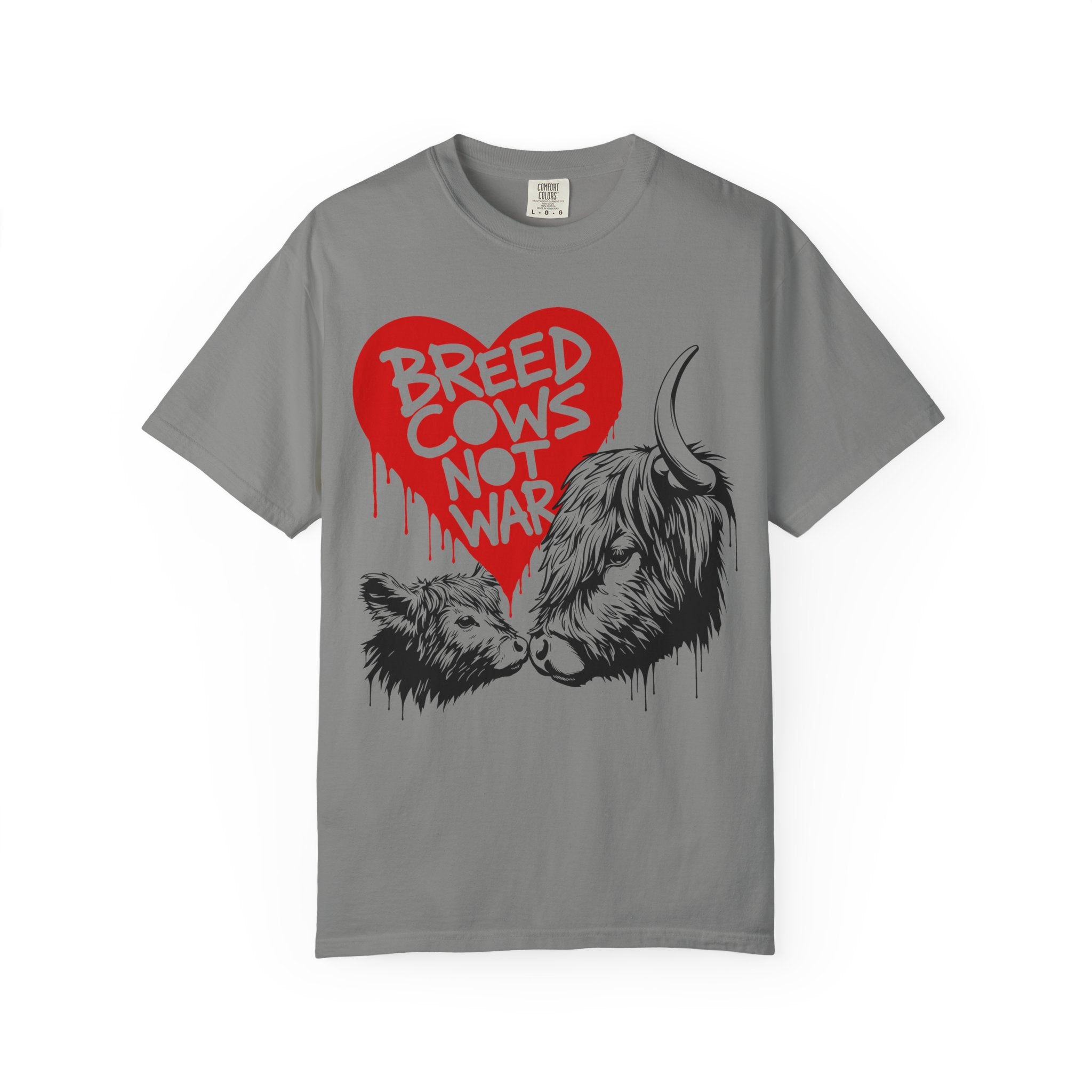 Breed Cows, Not War | Highland Cow Comfort Colors T-Shirt