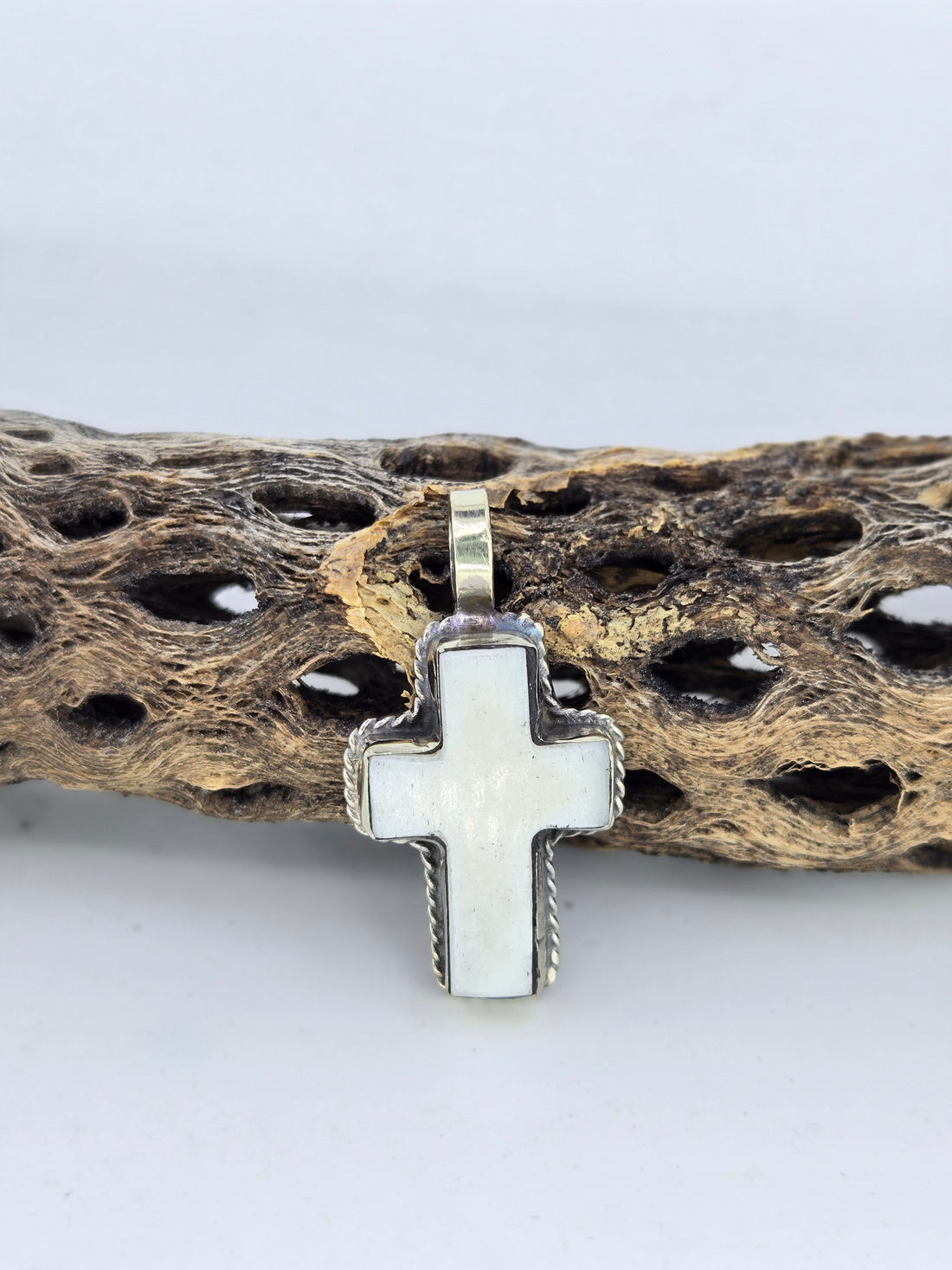 Buffalo Bone Cross Pendant, view 3