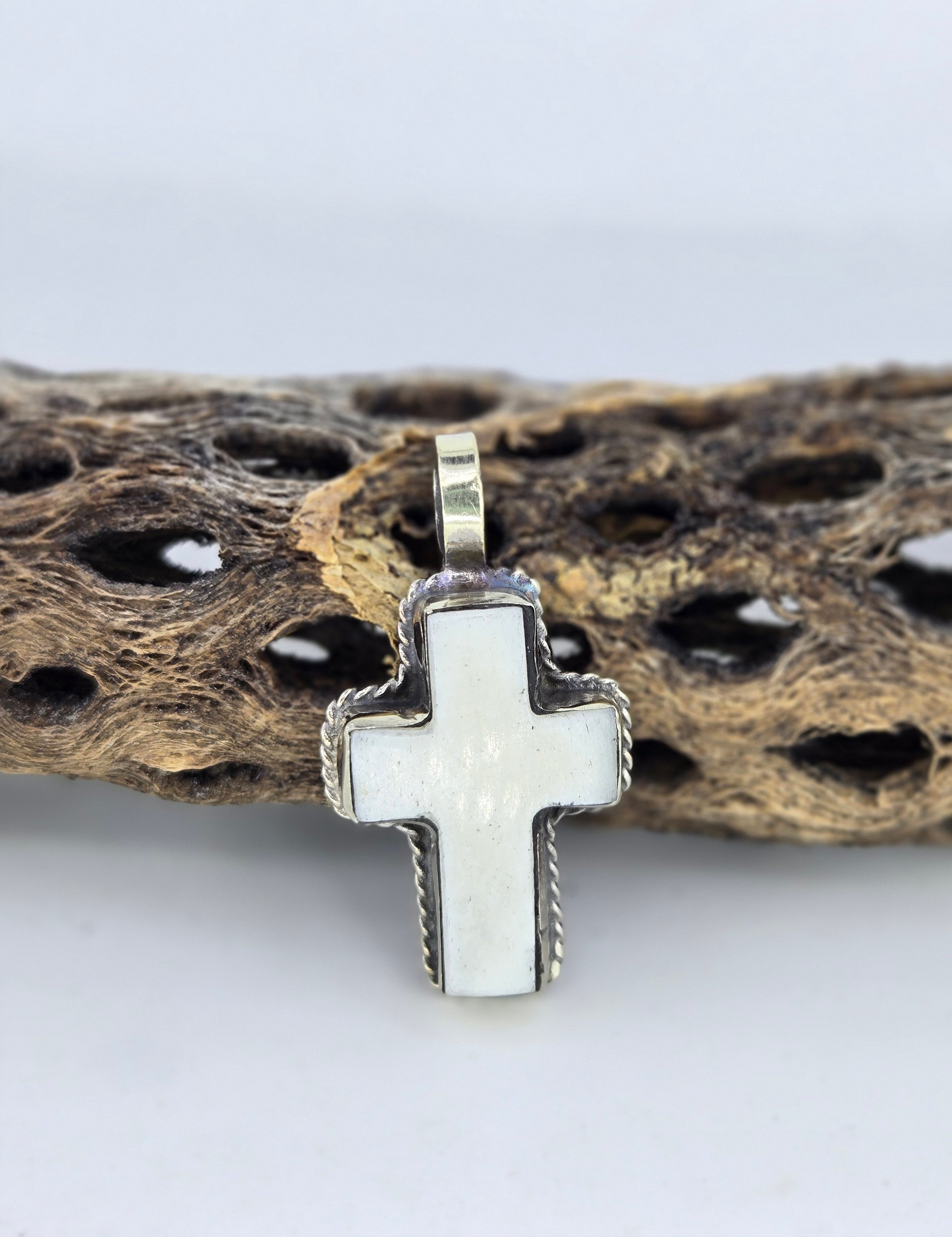 Buffalo Bone Cross Pendant, view 4